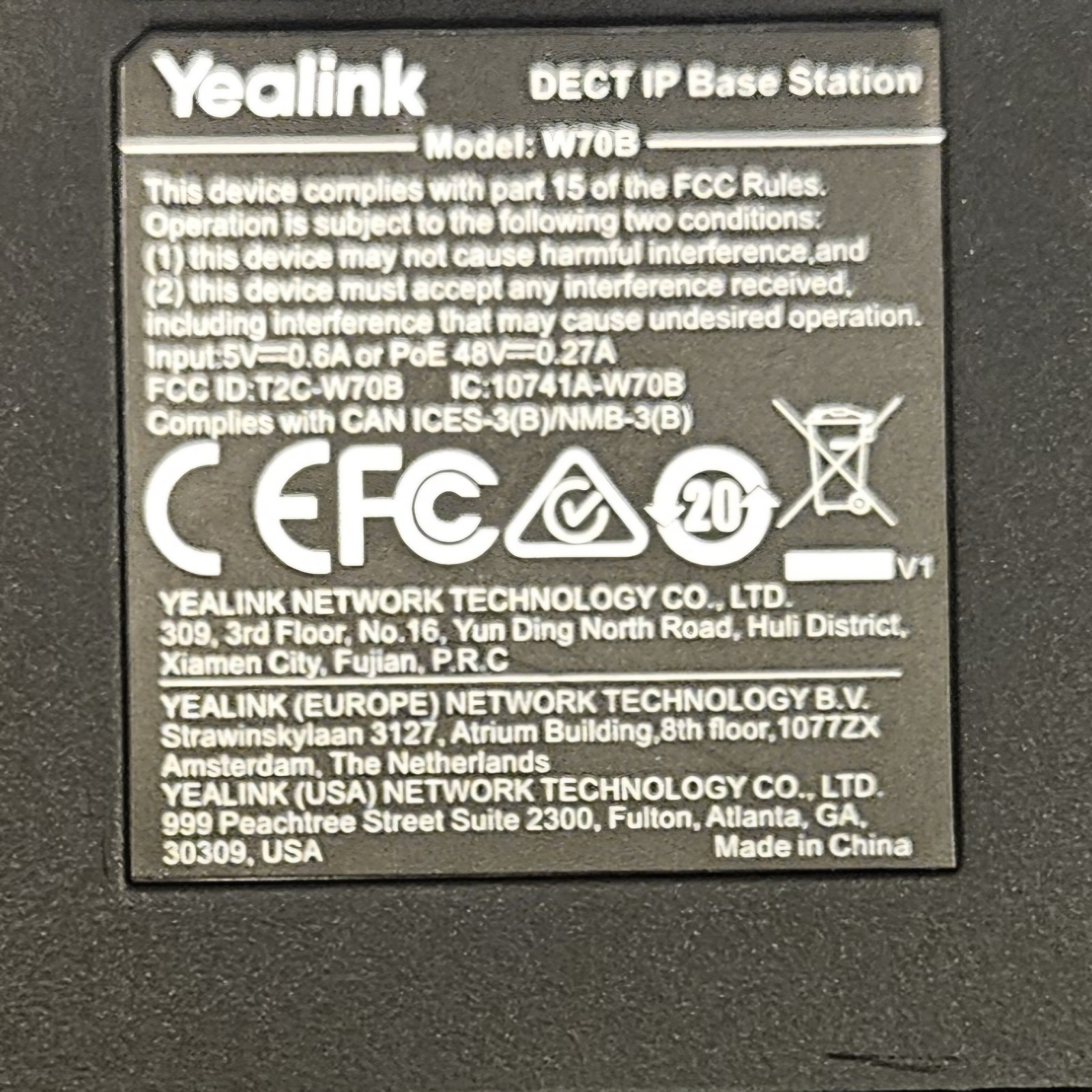 *USED* YEALINK W70B DECT IP BASE STATION VOIP With W73H Handset