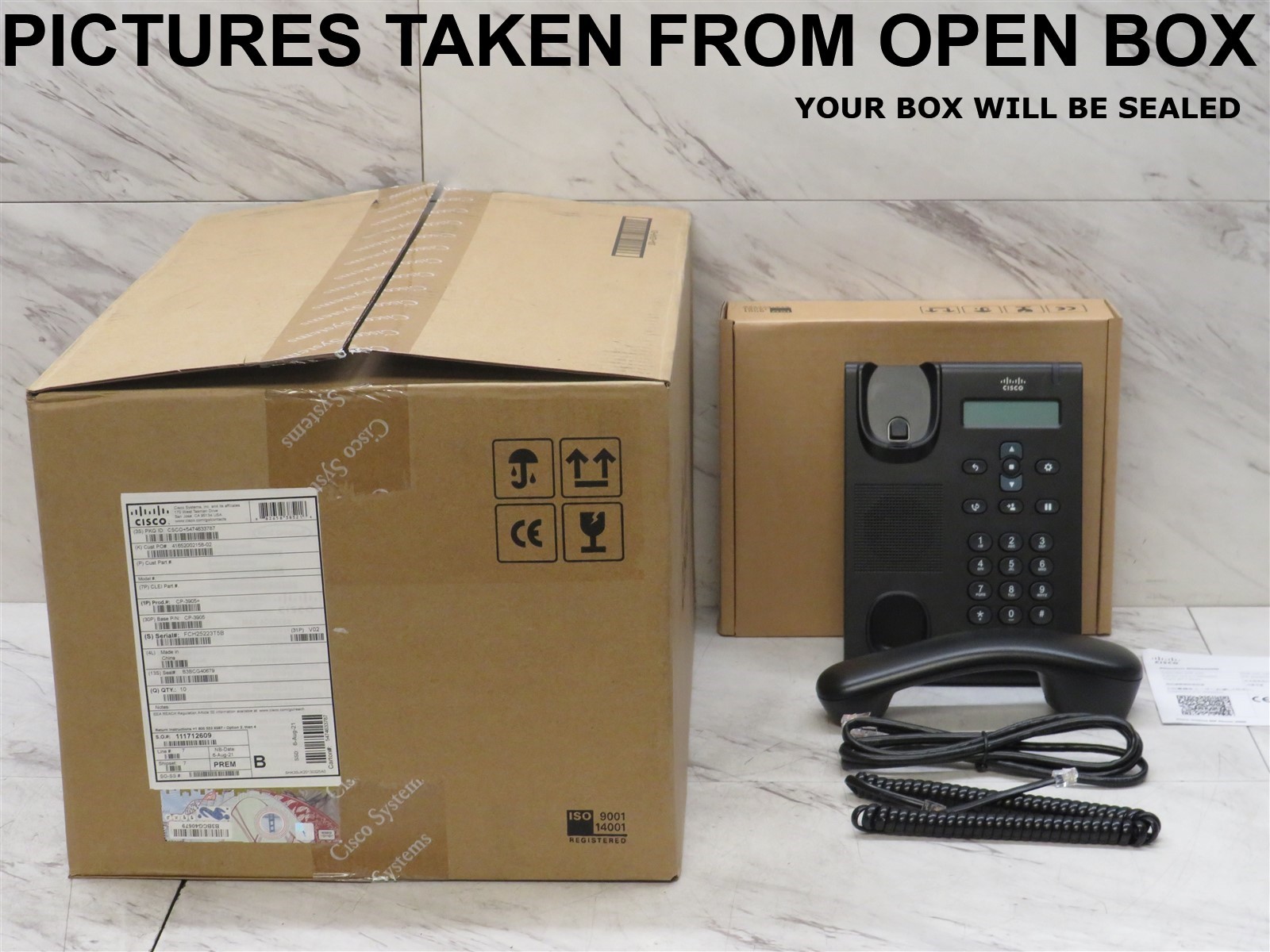 New Sealed Lot of 10 Cisco Unified CP-3905 UC Standard Headset SIP Phone