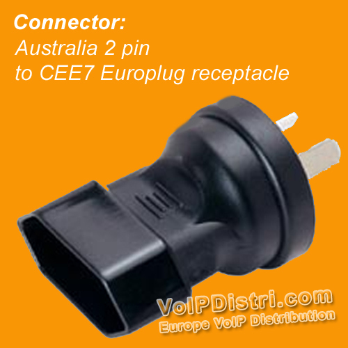 Yung-Li YL-3622 2 Pin Power Adapter Australia to Flat Euro Plug CEE7