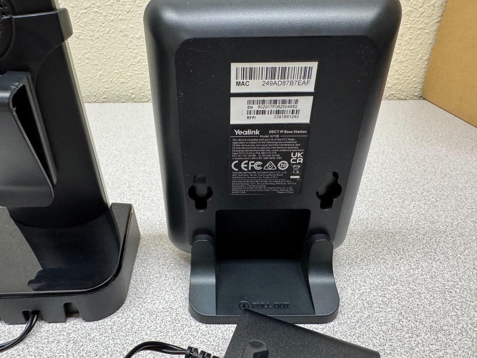 Yealink W76P Cordless DECT W56H Handset IP Phone W70B Base Excellent w-new cords