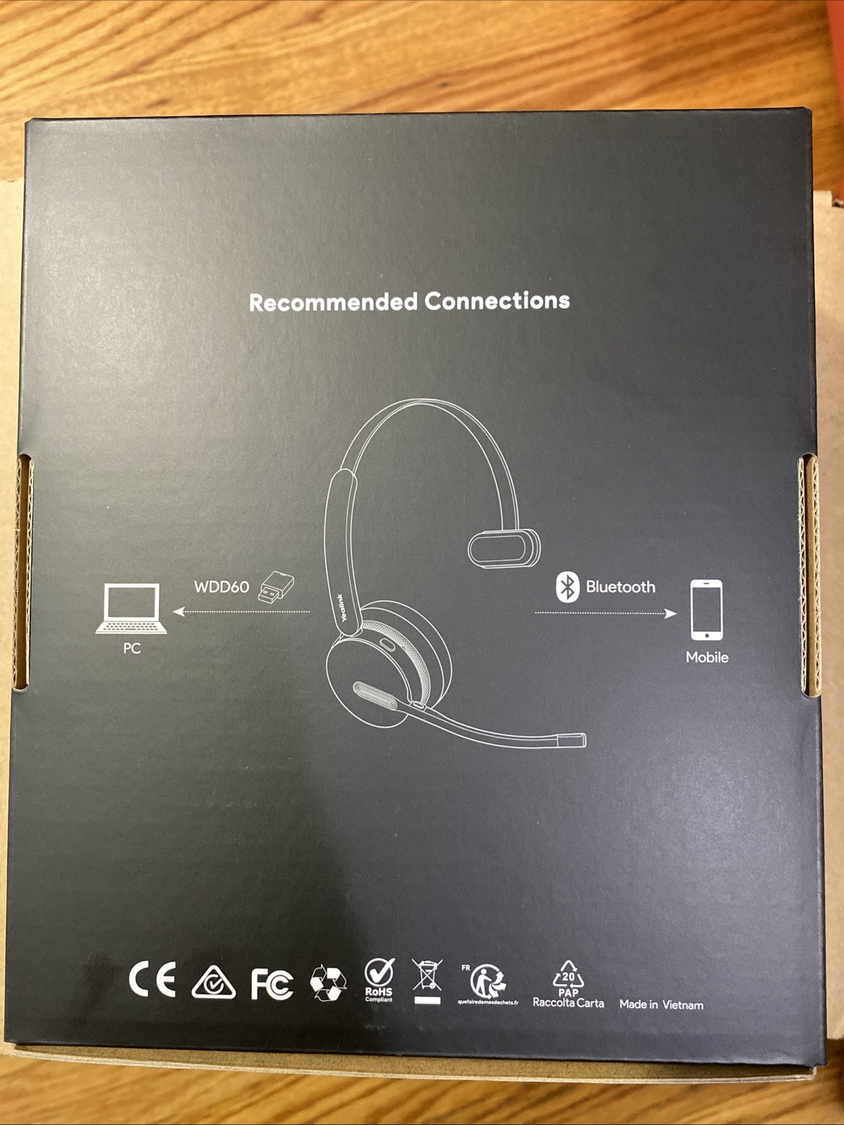 Yealink WH64 Hybrid Mono UC DECT Wireless Cordless Universal Headset Hybrid USB