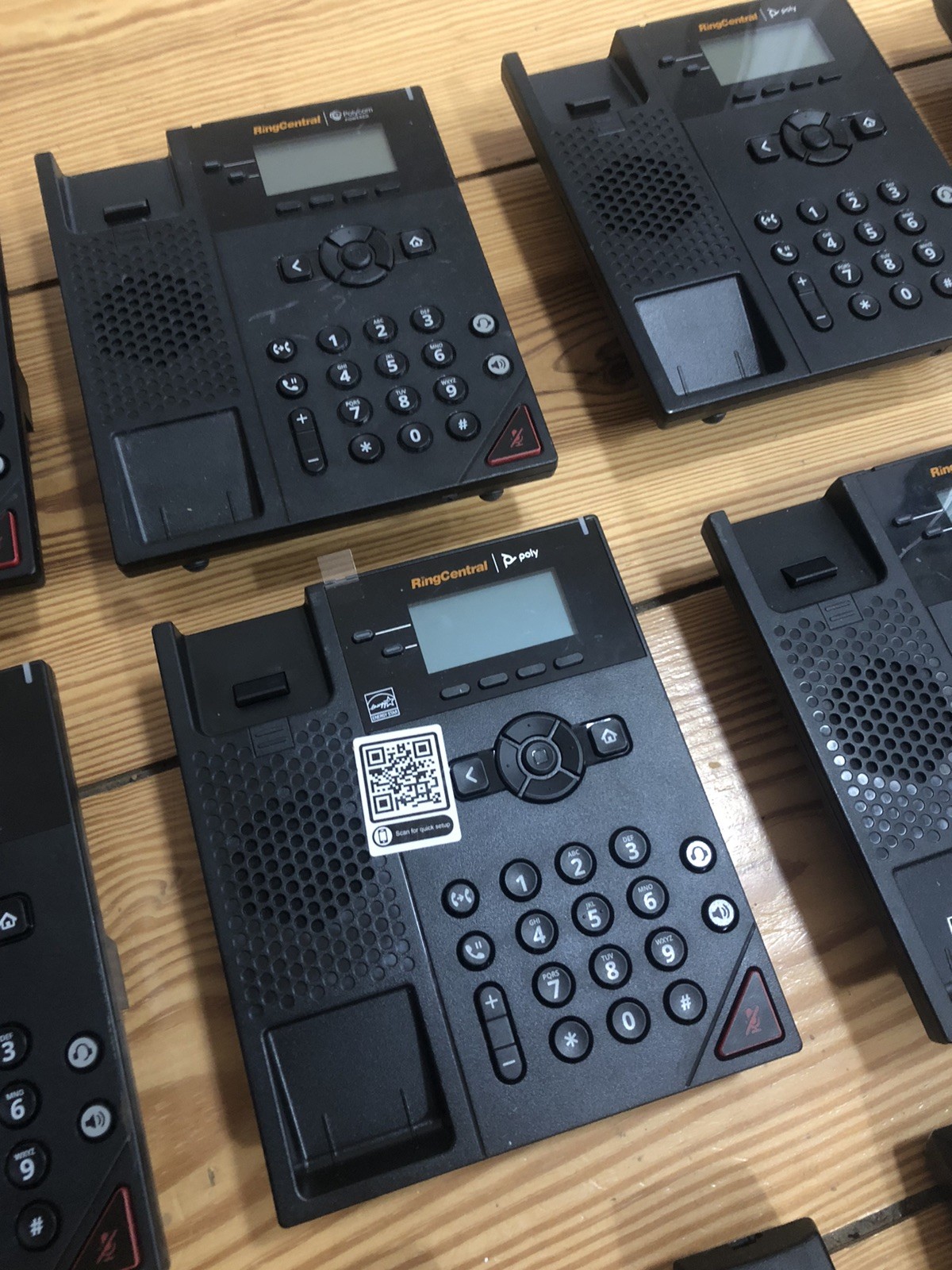 LOT OF 10 Polycom Ring Central Poly VVX 150 2 Line IP Phone – 2314-48810-001