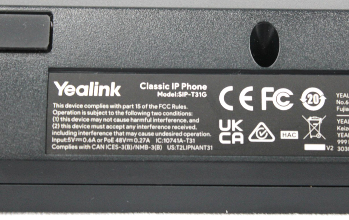 Yealink SIP-T31G Gigabit VoIP IP Phone PoE HD Voice RJ45 Business Phone