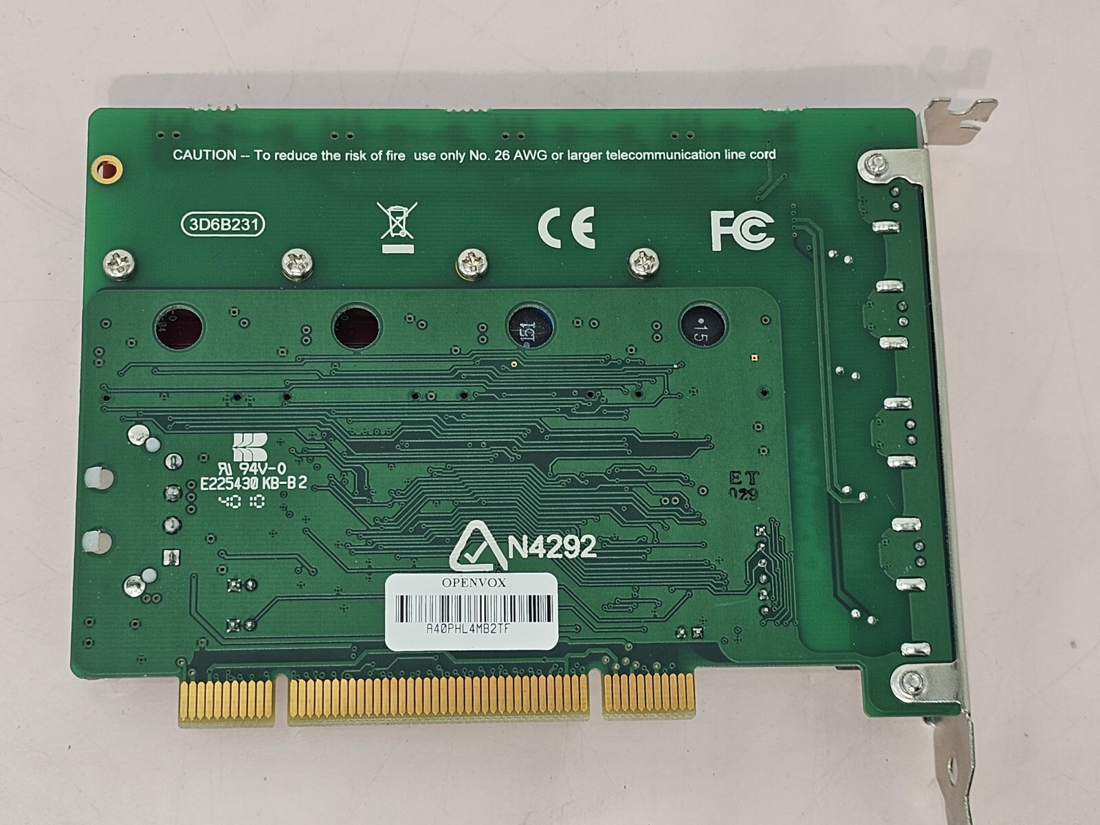 New Open Box OpenVox A400P 4 Port Analog PCI card + 2 FXS + 2 FXO