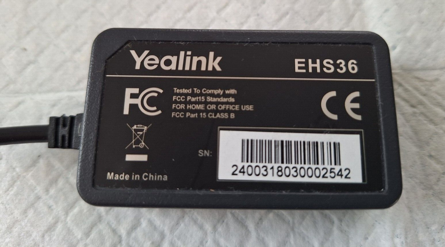 Used Yealink Wireless Headset Adapters (EHS36) With Cable (Set of 2)