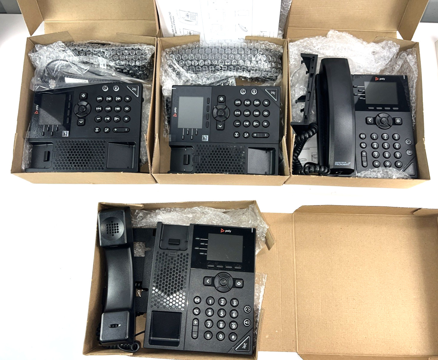 LOT 19 Poly VVX 250 Business IP Phones 13x AC 13x Ethernet MIXED NIB/USED BUNDLE