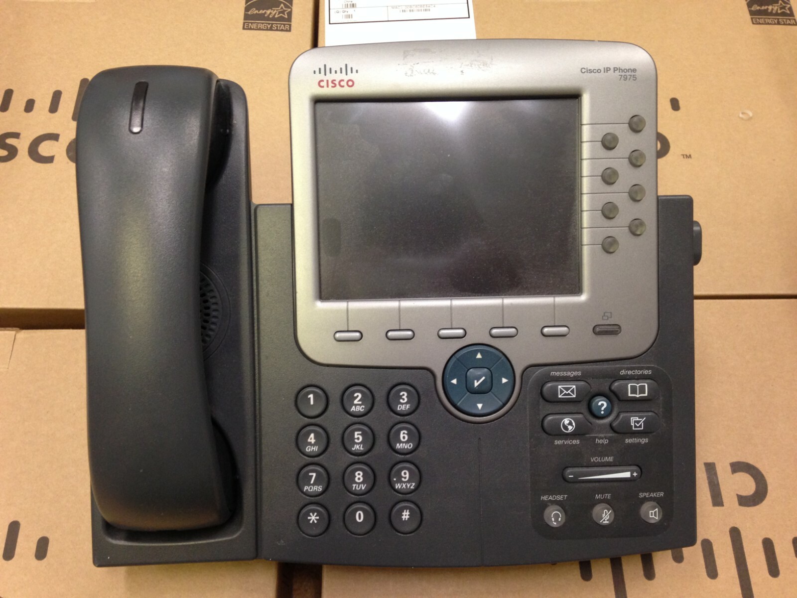 LOT OF 2 Cisco CP-7975G VOIP Office Phone W/ Adjustable Stand&Handset (No Cords)
