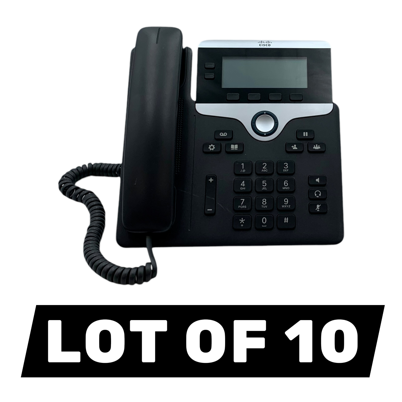 Lot of 10 – Cisco 7821 IP Phones – CP-7821-K9 w/ Handset + Stand
