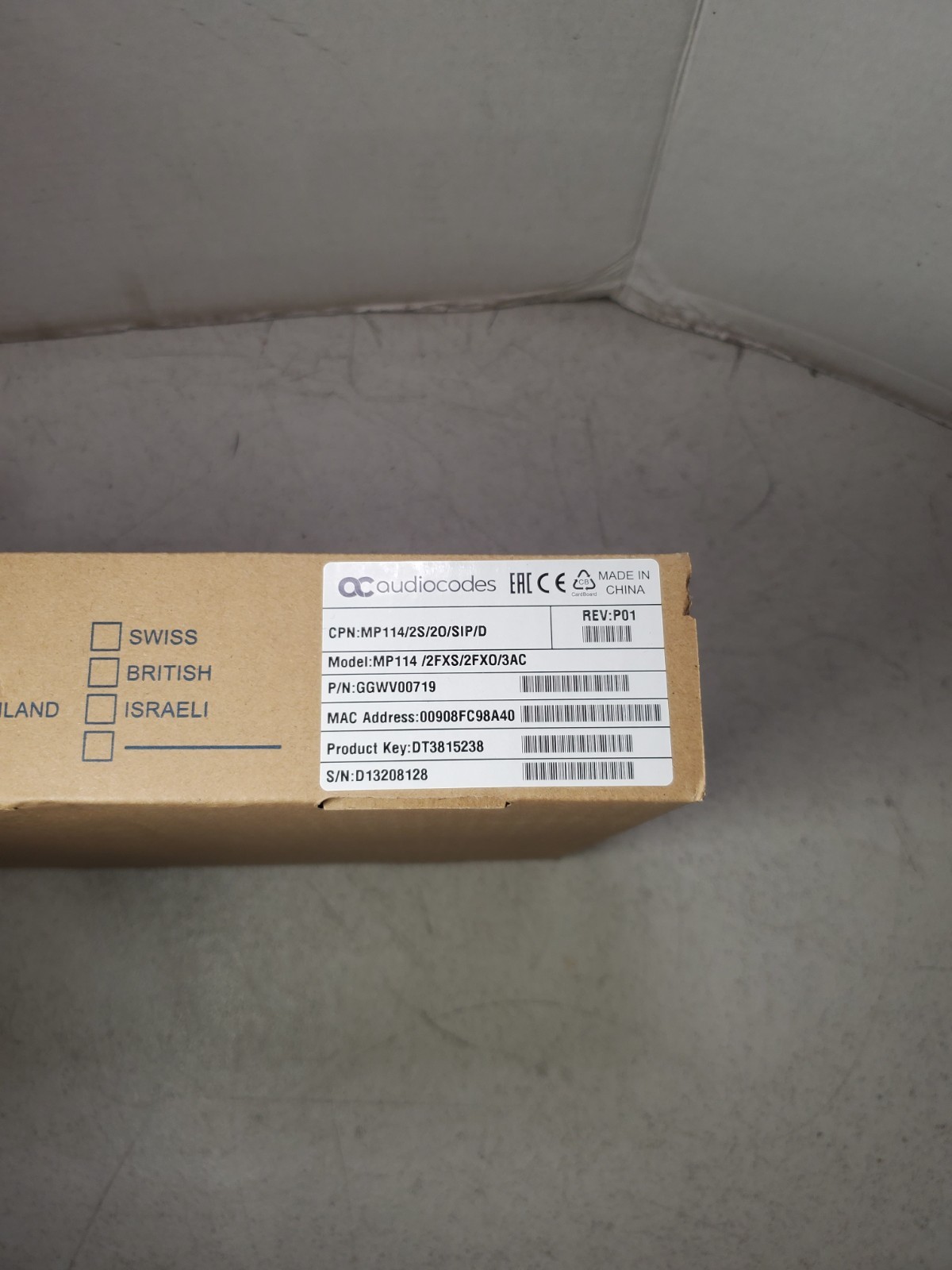 AudioCodes MP-114/4FXS/3AC GGWV00351 MP114/4S/SIP/CER VoIP Gateway MP-114 #69