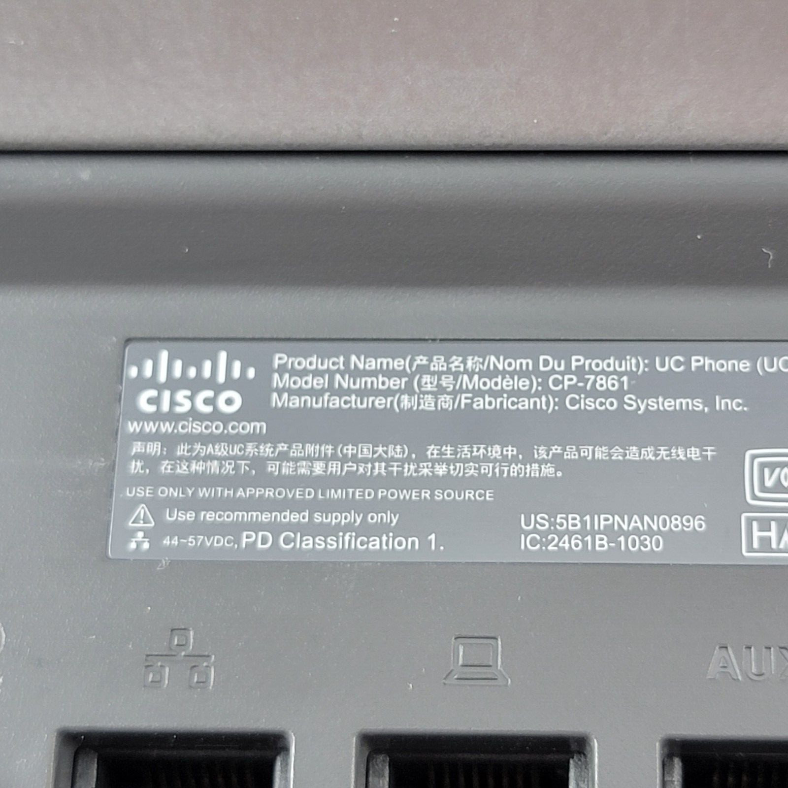 Cisco CP-7861 16-Line IP Desk Phone VoIP – Used – POE Powered Line Not Included
