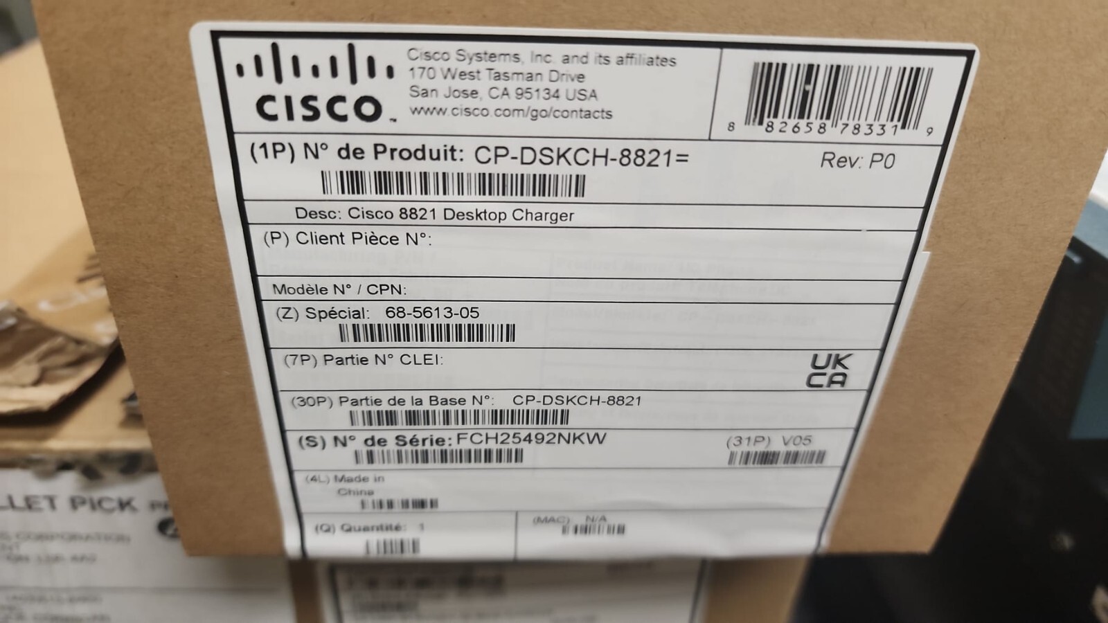 New Sealed Cisco CP-DSKCH-8821-BUN Wireless IP Phone 8821 Desktop Charger Base