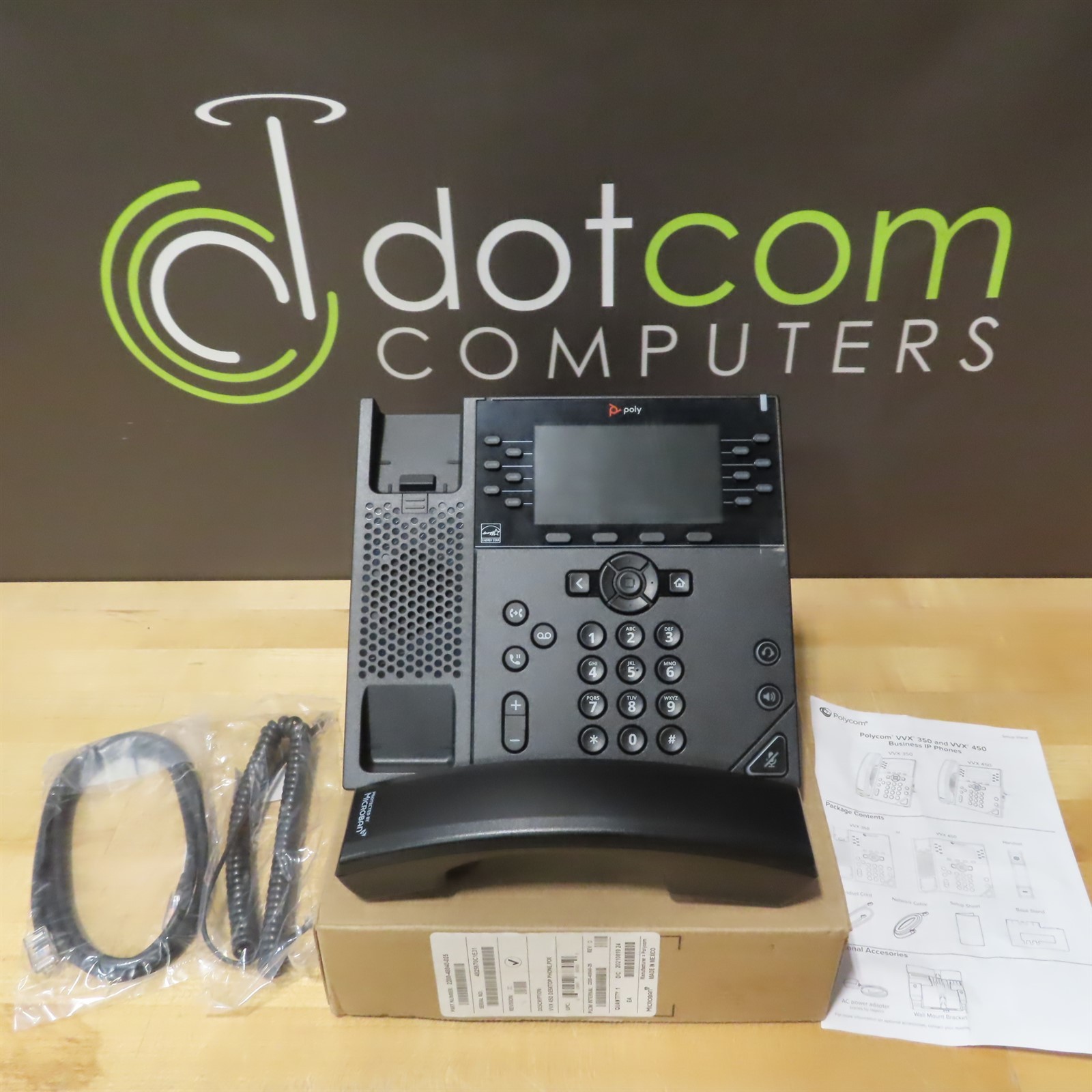 Polycom VVX450 VVX 450 12-Line Desktop Business IP Phone PoE 2200-48840-025 NEW