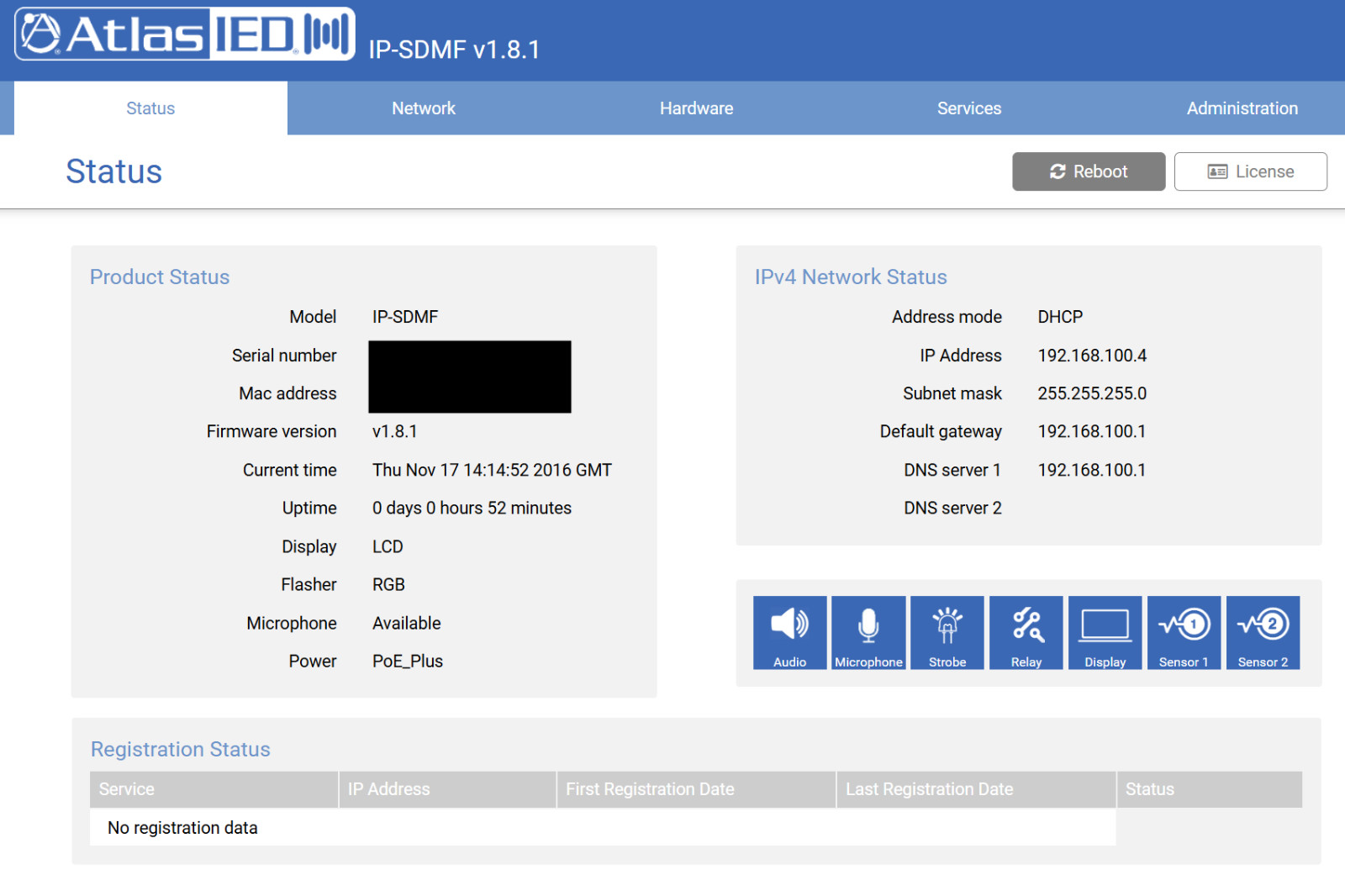 AtlasIED IPX IP-SDMF POE+ Wall Mount Speaker * “Frankenstein” Unit, Works