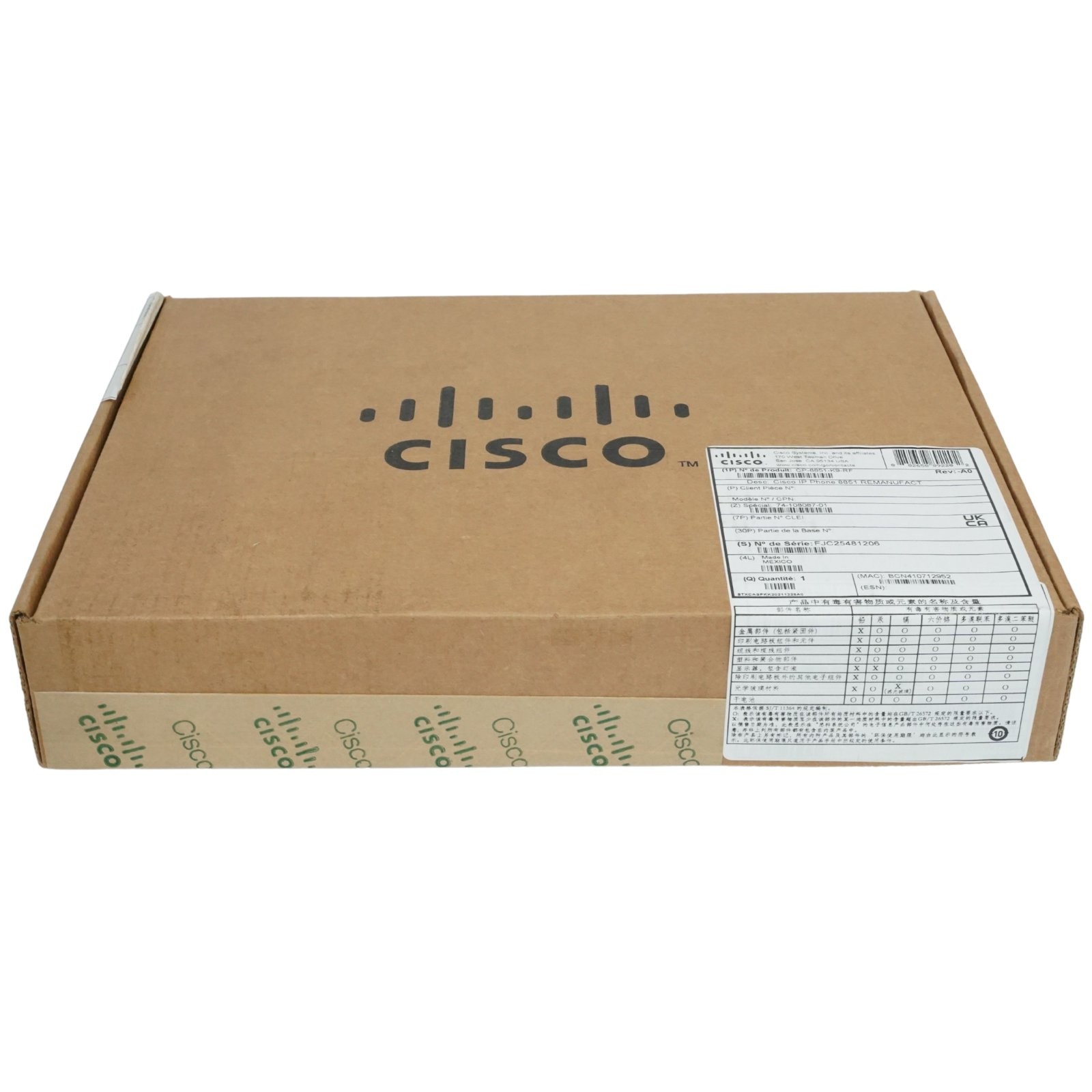 Cisco CP-8851-K9 IP Phone 8851 5-Line Color Gigabit PoE VoIP Bluetooth Refresh