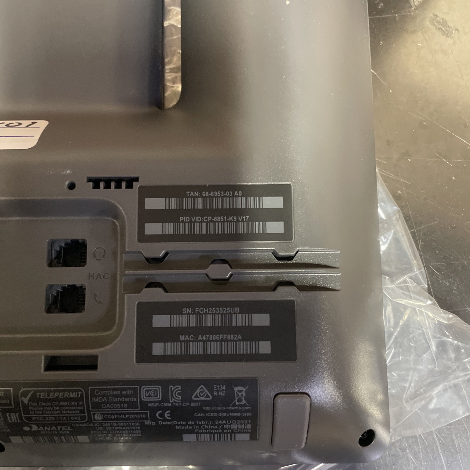 Cisco CP-8851-K9 Wall Mountable IP Phone