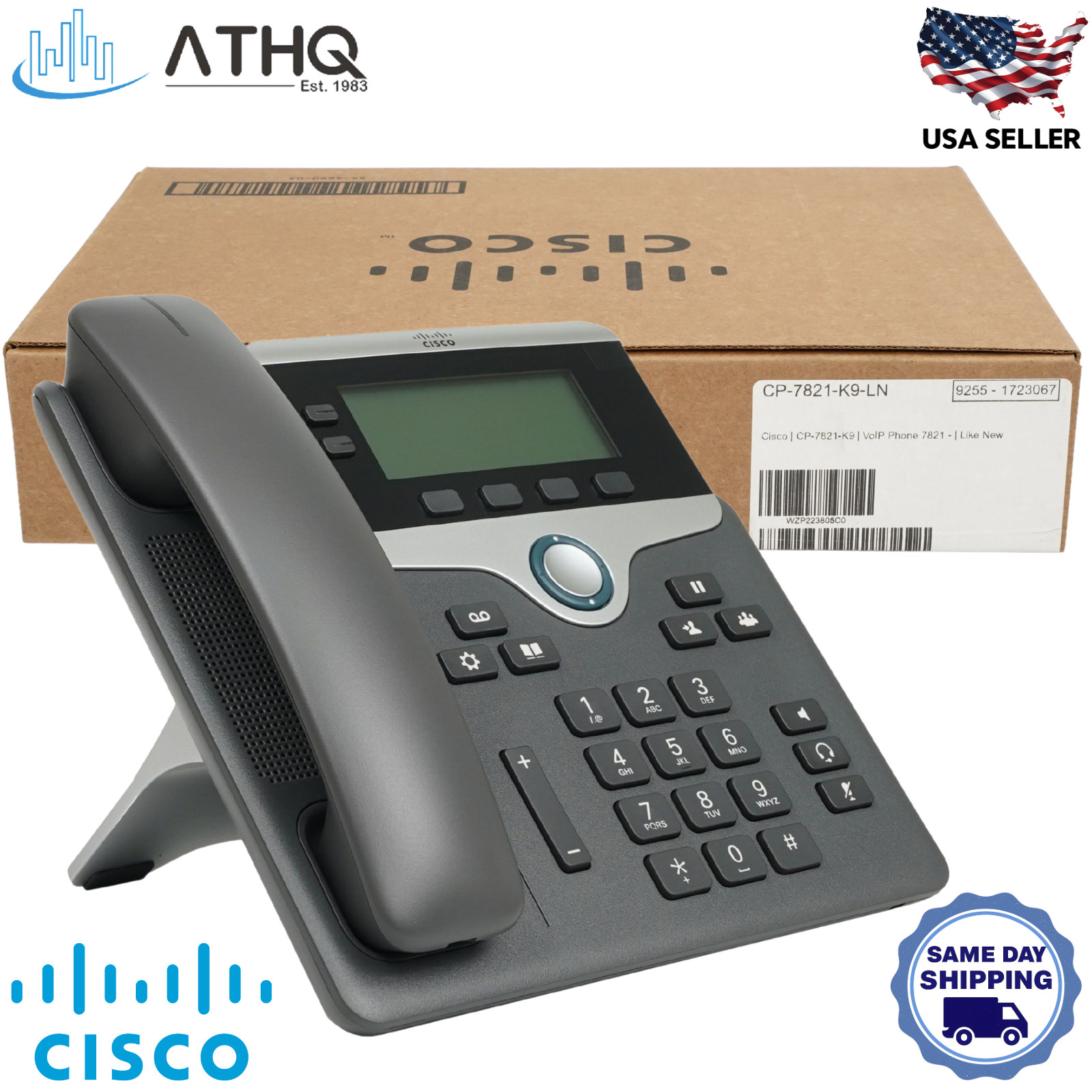 Cisco CP-7821-K9 IP Desk Phone 2-Line Business SIP VoIP, PoE Class 1 for CUCM