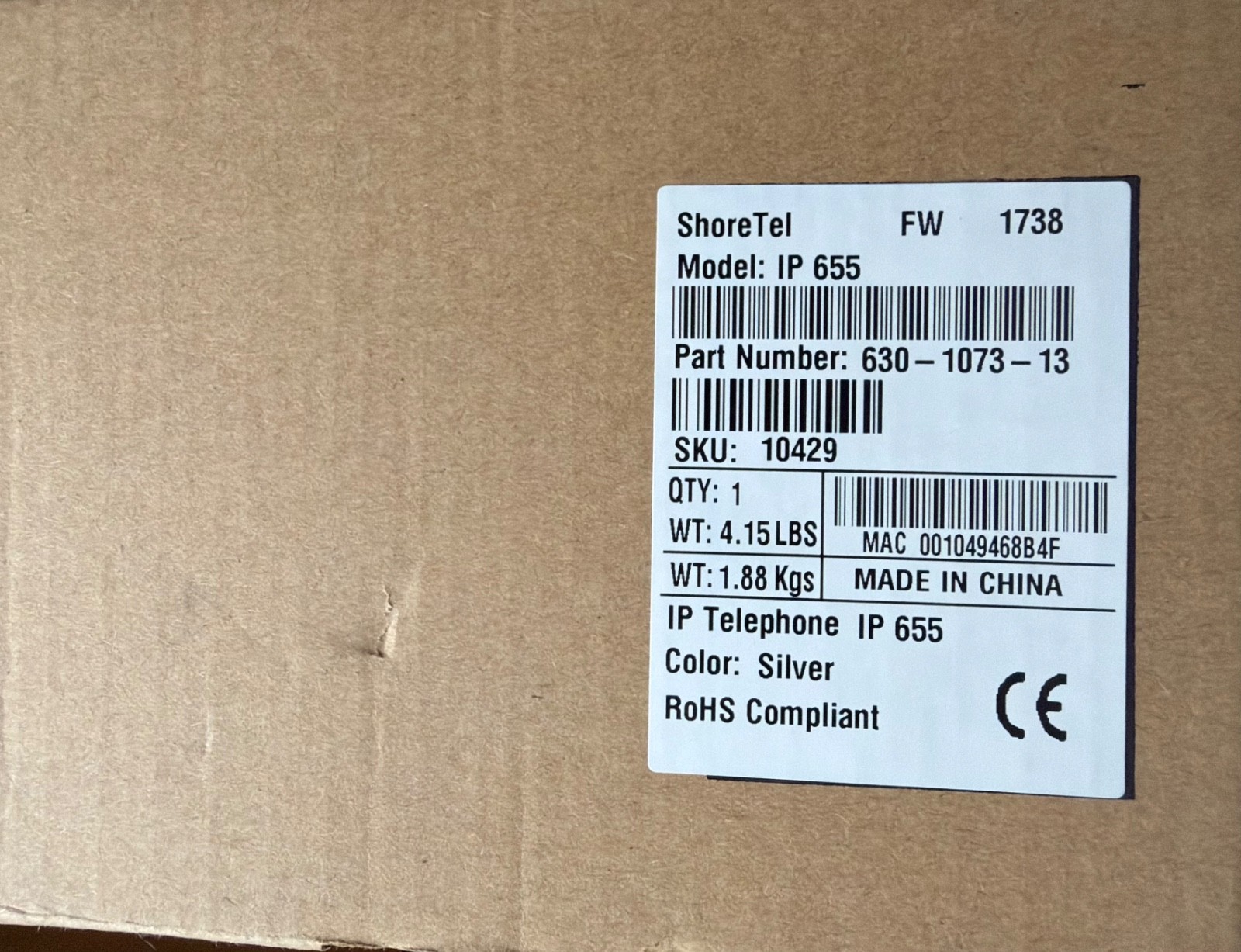 NEW SEALED – Mitel ShoreTel IP 655 630-1073-13 1042 IP VOIP Display Telephone