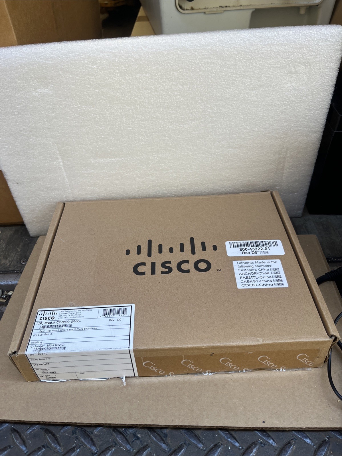 Cisco CP-8800-WMK= Wall Mount Kit for IP Phone 8800 Series Bracket Open Box