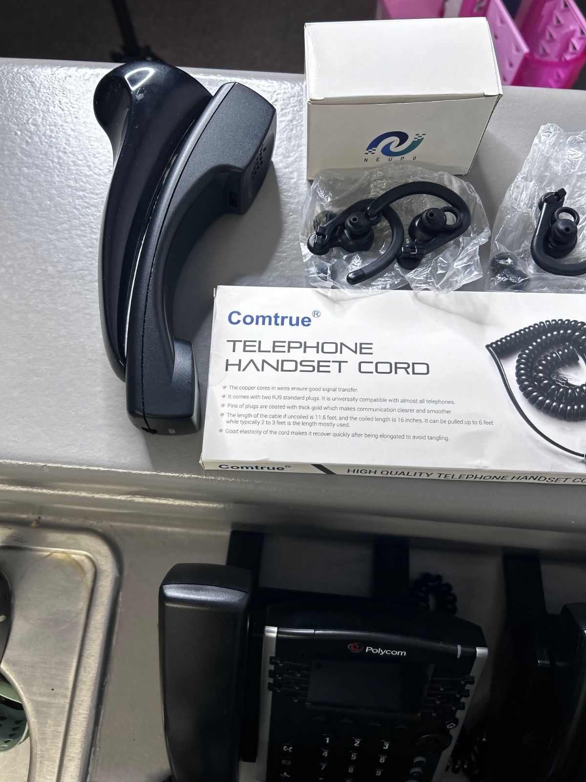 ot of 6 Polycom VVX410 Business Media IP Phones w/ Power Adapters HD Voice