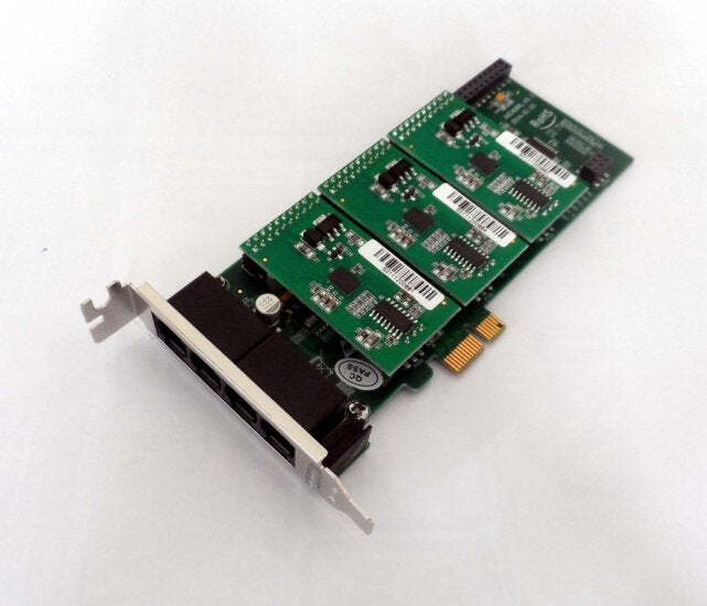 Atcom AXE400PL-30 4 Port Analog PCI-E Asterisk Low Profile Card with 3 FXS 0 FXO