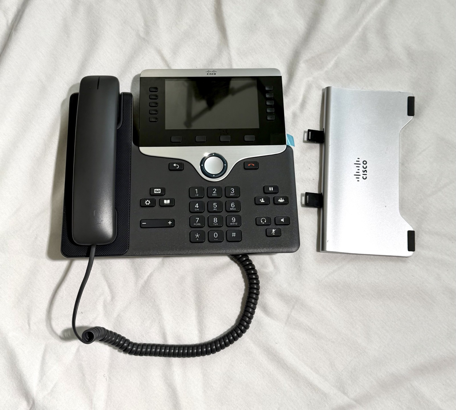 Lot of 10 Cisco CP-8861 5-Line VoIP Business Phone w/ Stand + Expansion Module