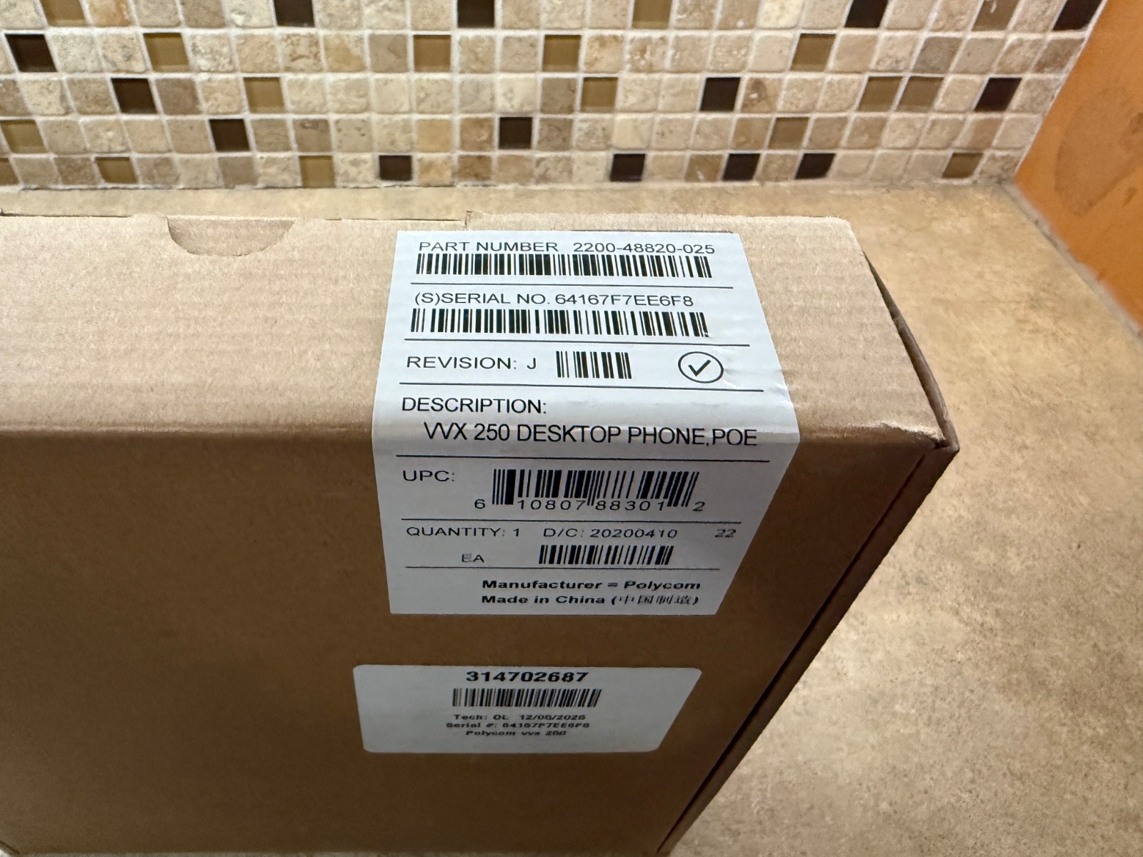 Lot of 3 Polycom Poly VVX 250 VoIP 4-Line Office Business Phone 2200-48820-025