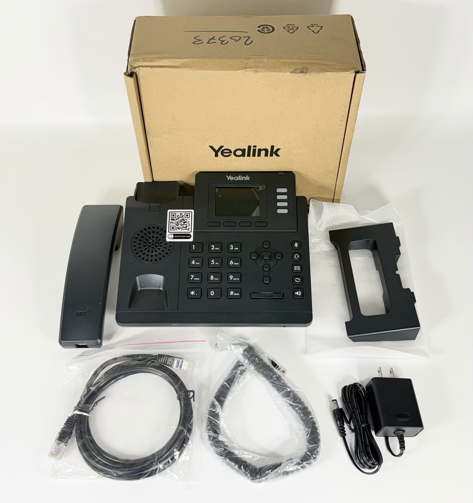 Yealink SIP-T33G Black 4-Line Entry Level Gigabit POE IP Phone with Color LCD