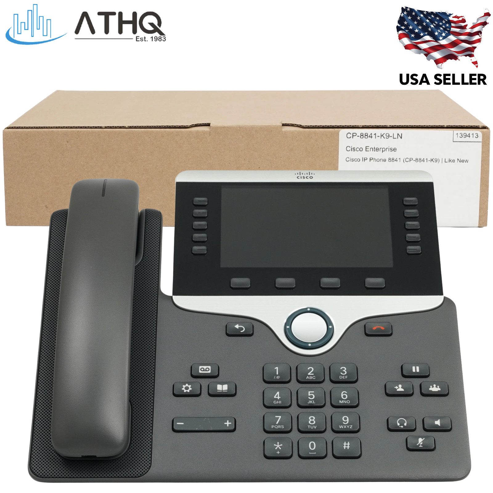 Cisco CP-8841-K9 IP Phone 8841 5-Line Gigabit VoIP PoE Business Desk Phone