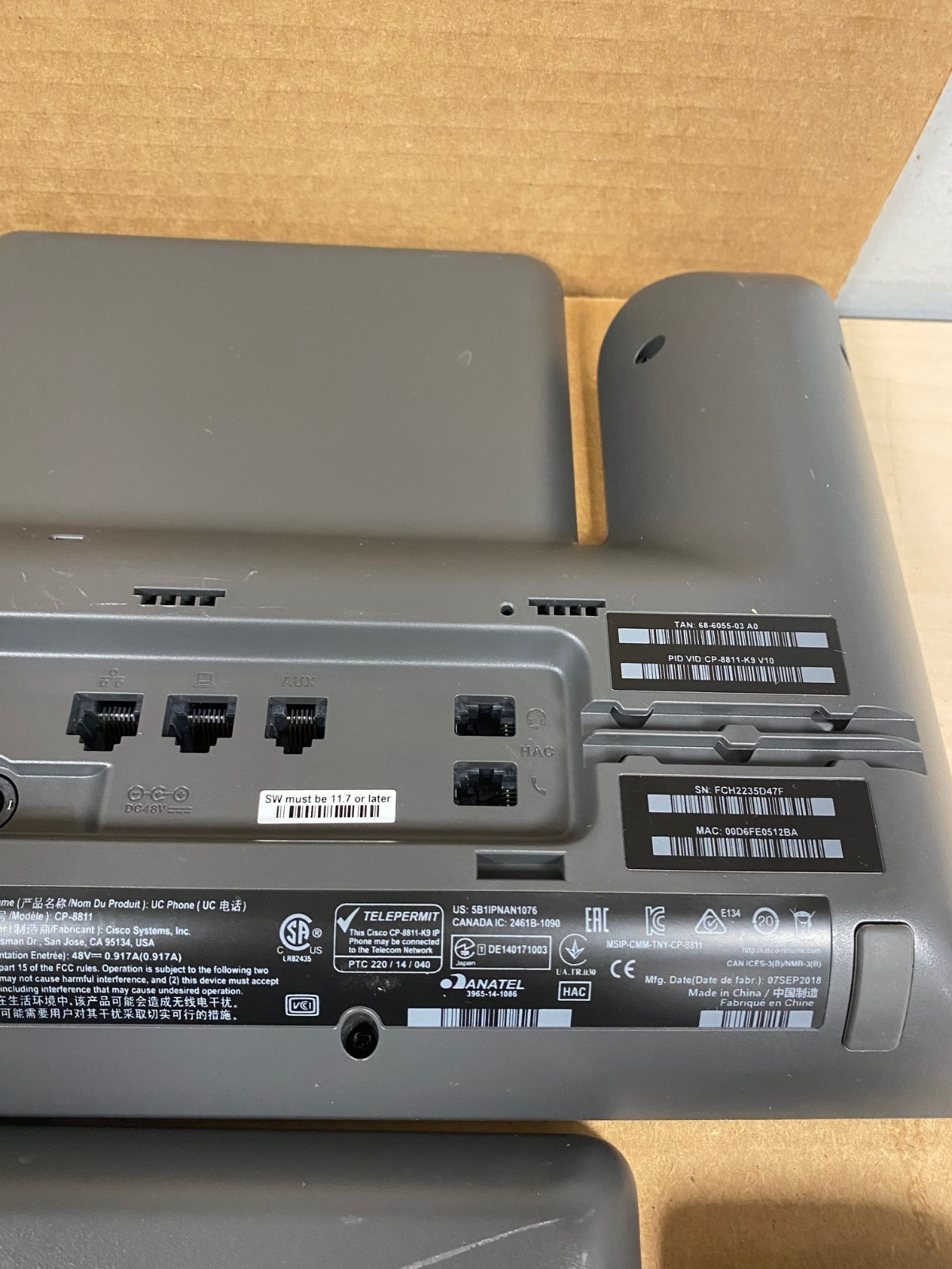 (X5) Cisco CP-8811-K9 Office IP VoIP PoE Business Phone W/STAND/HANDSET (TESTED)