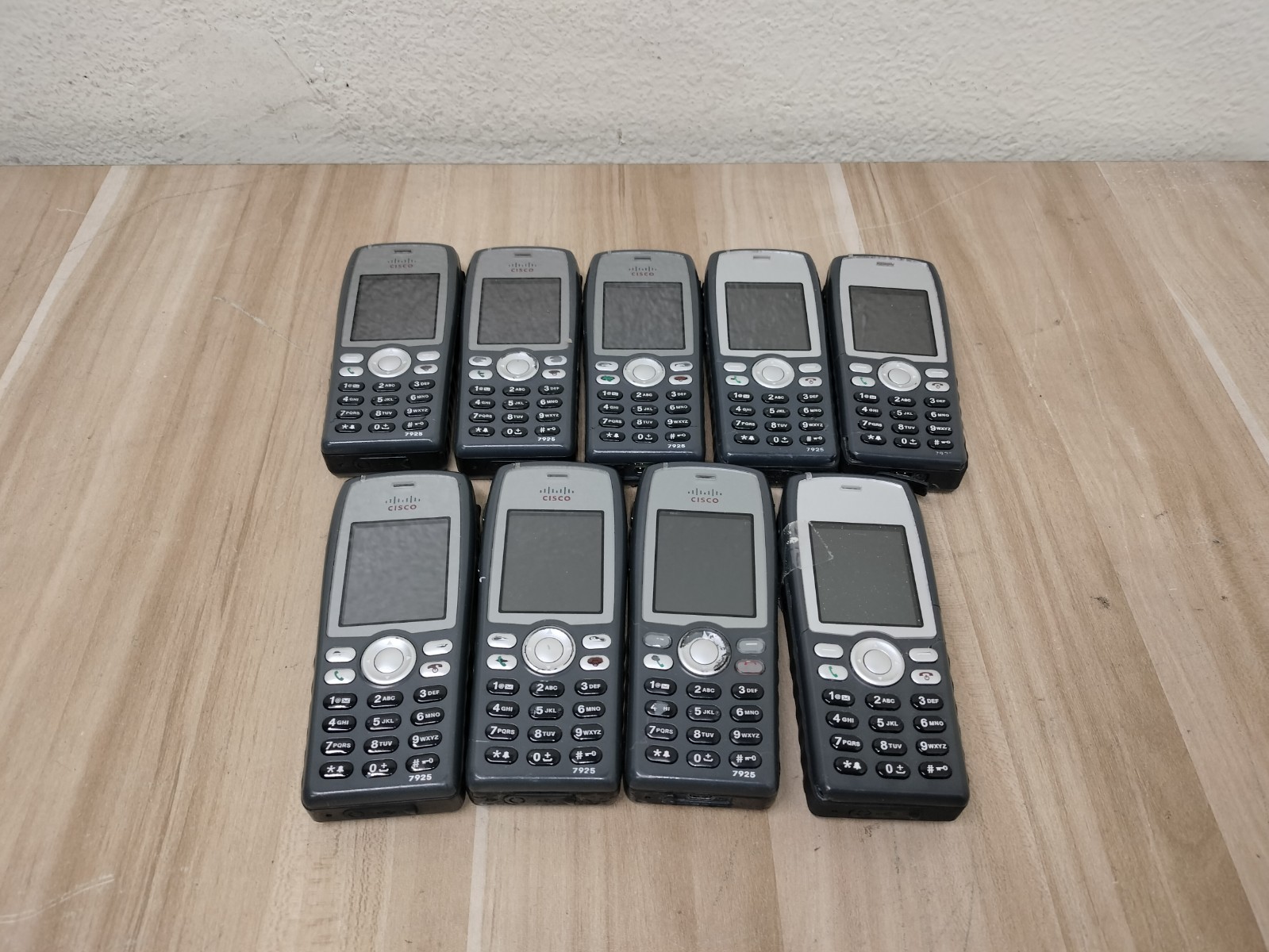 LOT OF 9 – Cisco CP-7925G Unified Wireless IP Phone VoIP WiFi Bluetooth