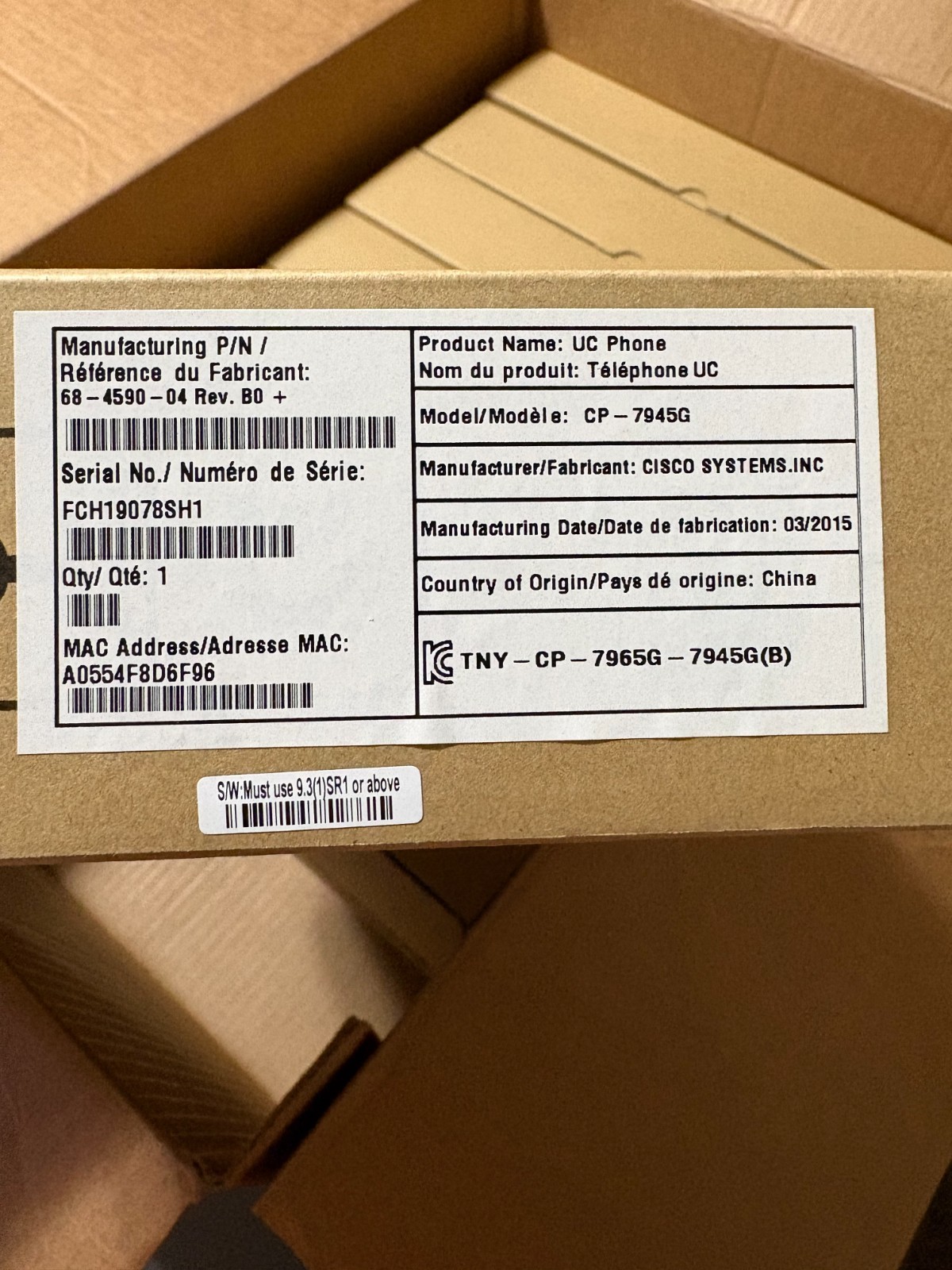 NEW Lot of 8 – Cisco IP Phone CP-7945G Desk Phone VoIP