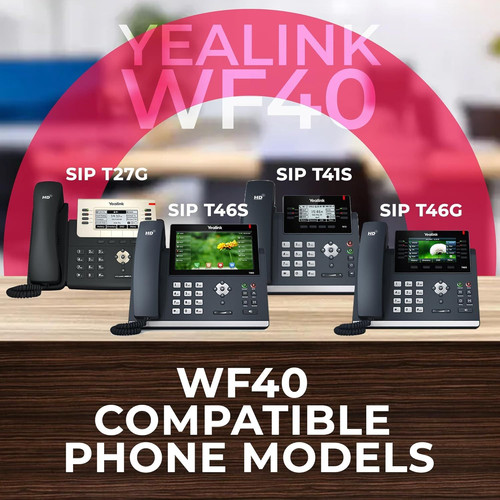 Yealink WF40 USB Wi-Fi Dongle Adapter for Desk Phones – 1 pack, Black
