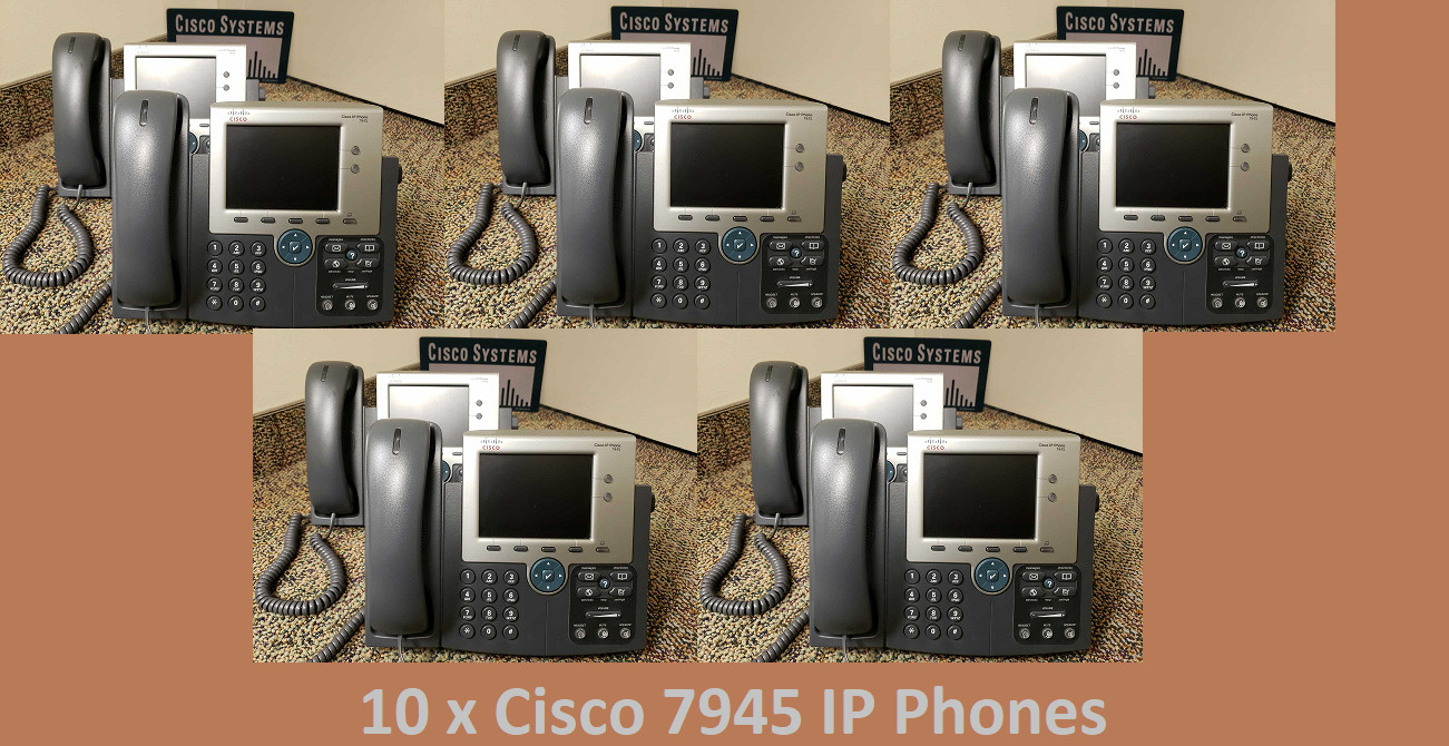 Lot of 10 Cisco CP-7945G 7945 Unified IP Phone Color LCD Delivery 2-7 Days