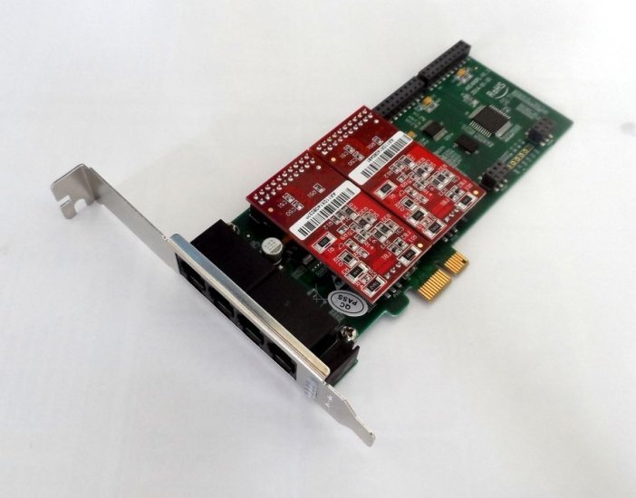 Atcom AXE400P-02 4 Port Analog PCI-E Asterisk Card with 0 FXS 2 FXO