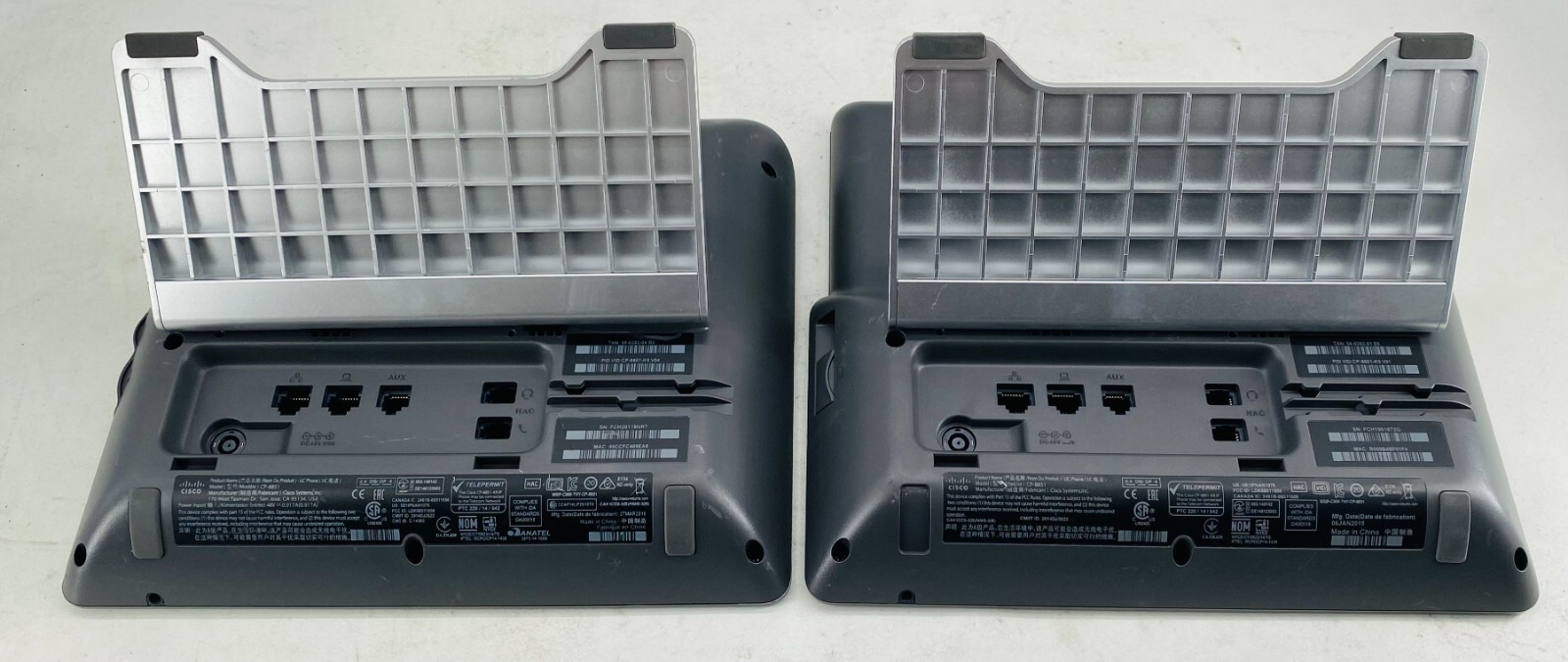 LOT OF 2 CISCO CP-8851 UC PHONE CP-8851-K9 w/ HANDSET and STAND