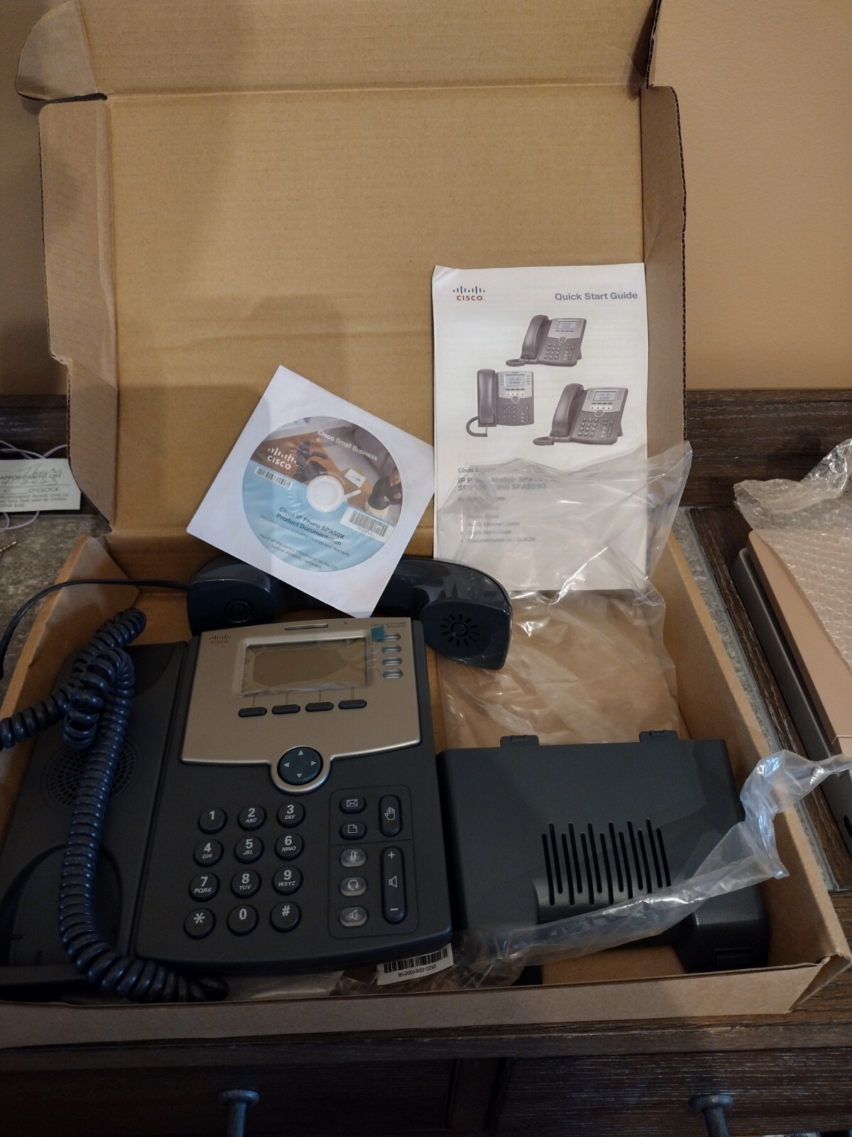 Cisco SPA 504G 4-Line, 2-Port Switch PoE IP Phone Open Box