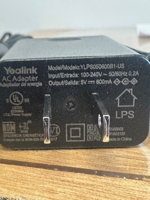 Yealink AC Adapter Power Supply (10 Pack) YLPS052000B1-US T53 T54 T57 T58