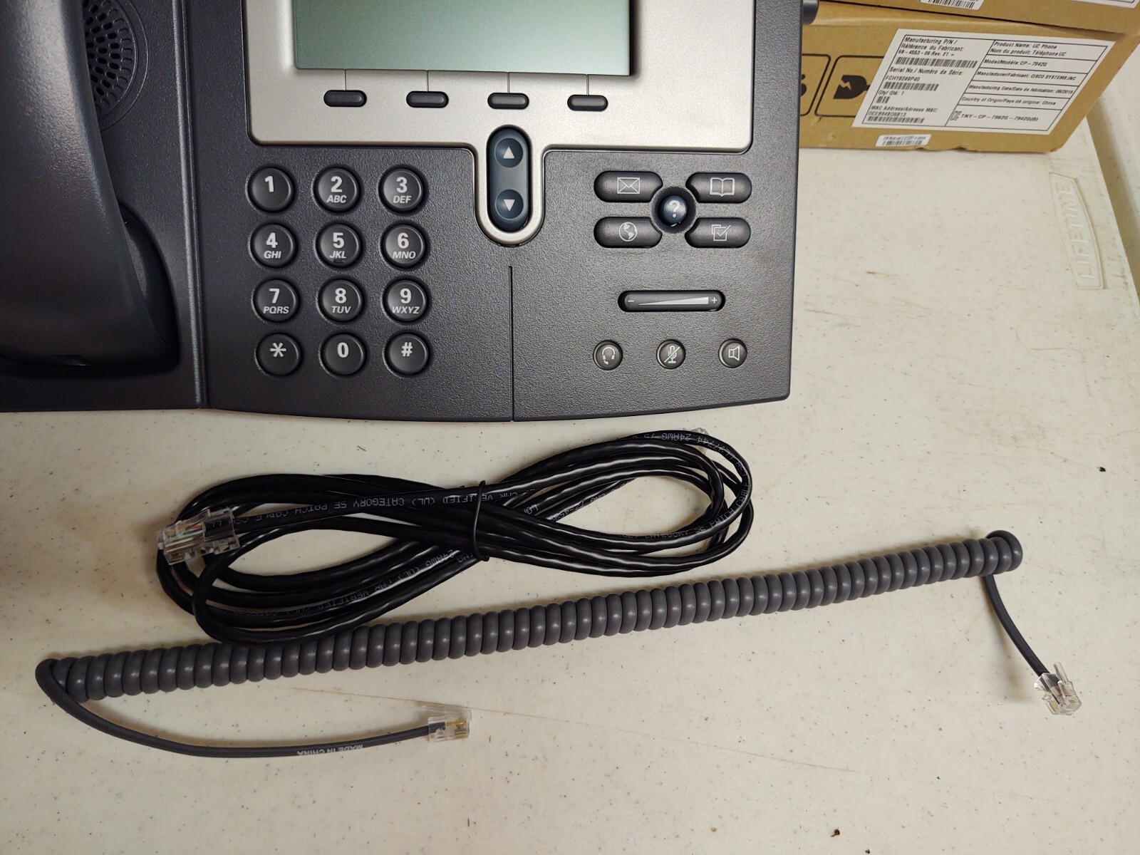 Cisco CP-7942G Unified IP VoIP Business Office Phone w/Base & Handset 68-4589-04
