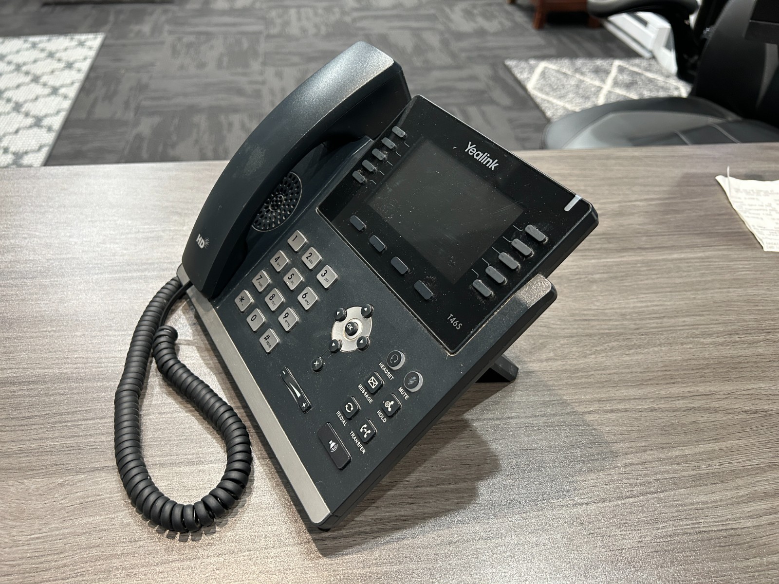 Yealink SIP-T46S IP Phone – Black – VOIP Desk Phone – Used, Good Condition