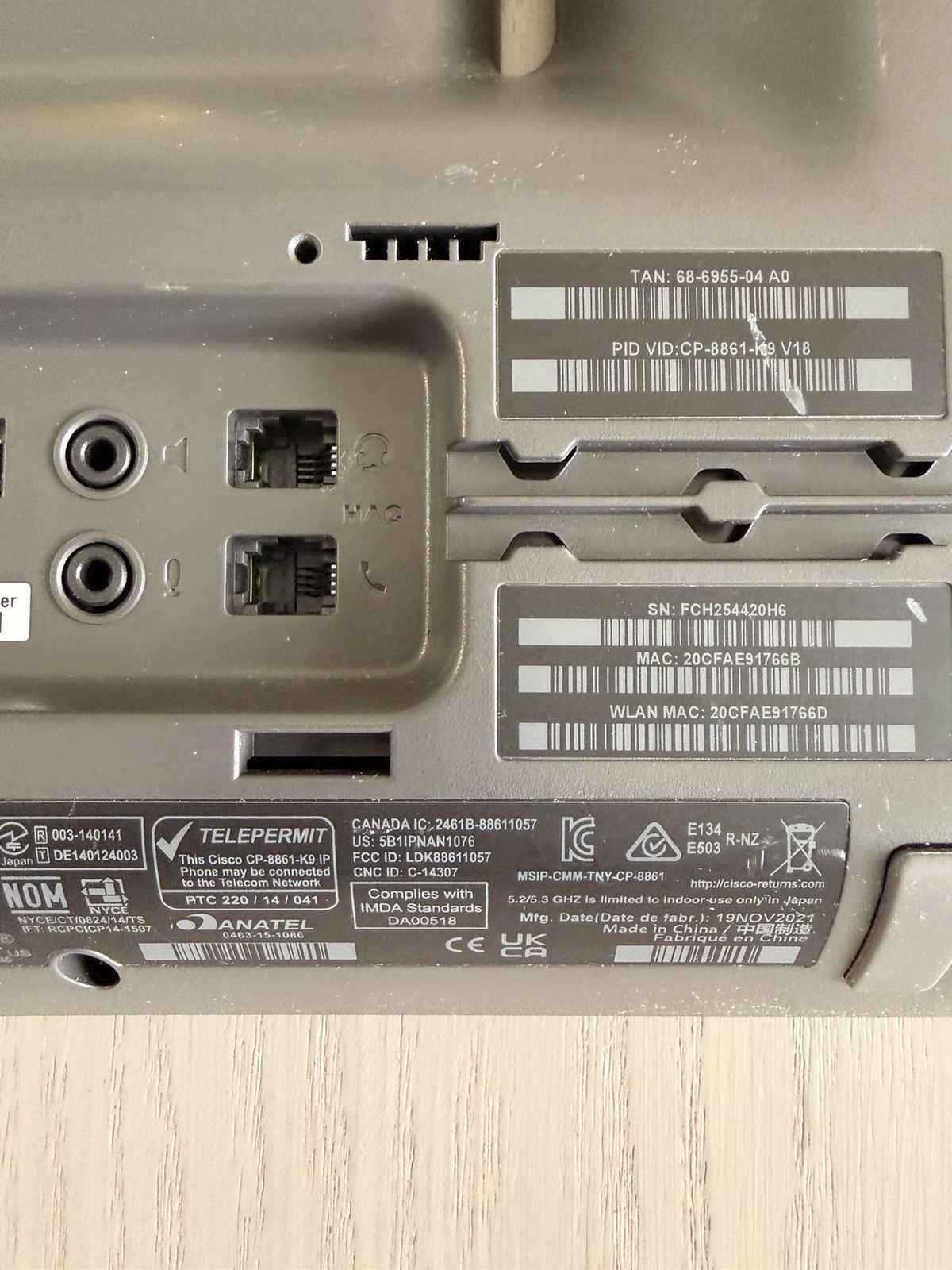 Cisco CP-8861 IP Phone w CP-8800-A-KEM Key Expansion Module NO HANDSET&STAND(U15