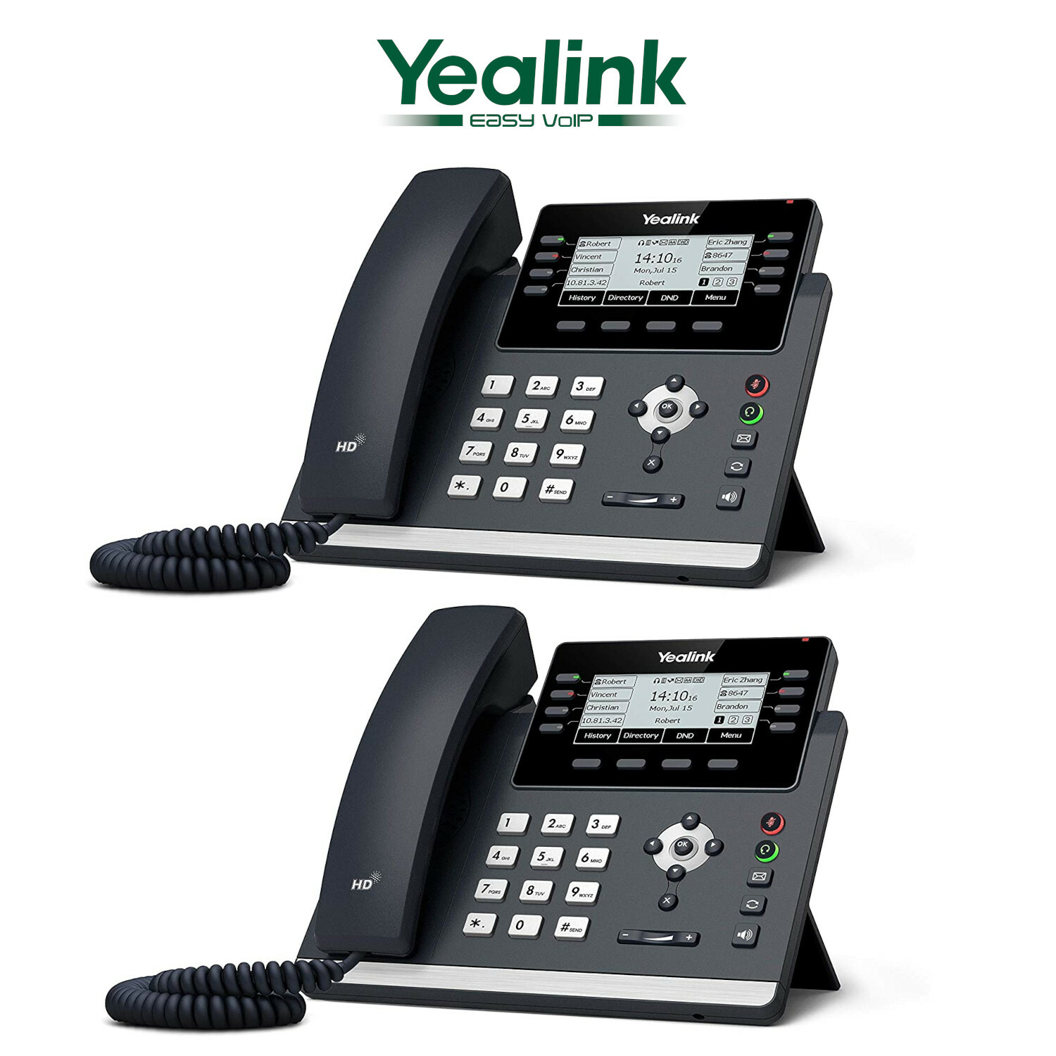 2 Yealink SIP-T43U Unified Firmware Enhanced SIP Phone T43U Gigabit VoIP 12 Line