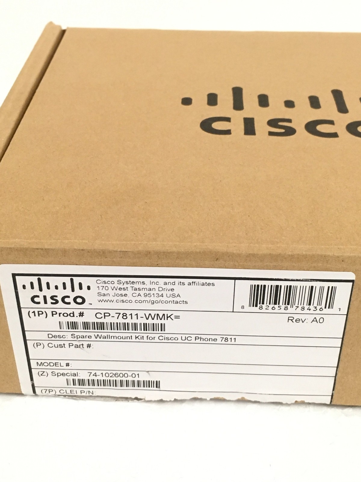 NEW Cisco CP-7811-WMK Wall Mount Kit 74-102600-01 w/Cable & Screws FREE SHIP QTY