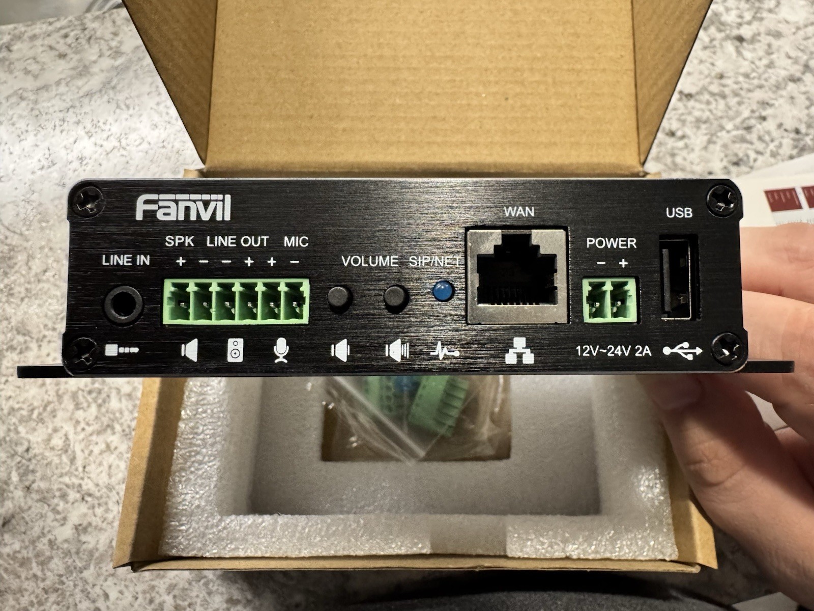 Fanvil PA3 SIP Paging Gateway PoE, Ethernet RJ-45 USB, Black