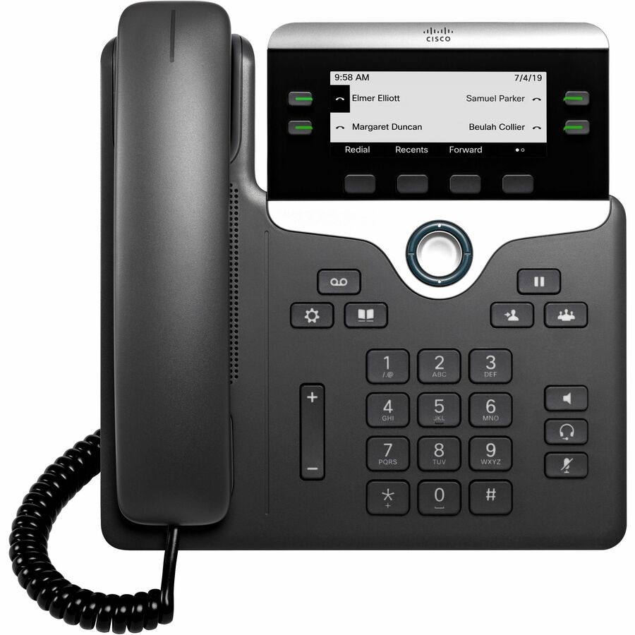 Cisco 7841 IP Phone – Corded – Tabletop, Wall Mountable – Black – TAA Compliant