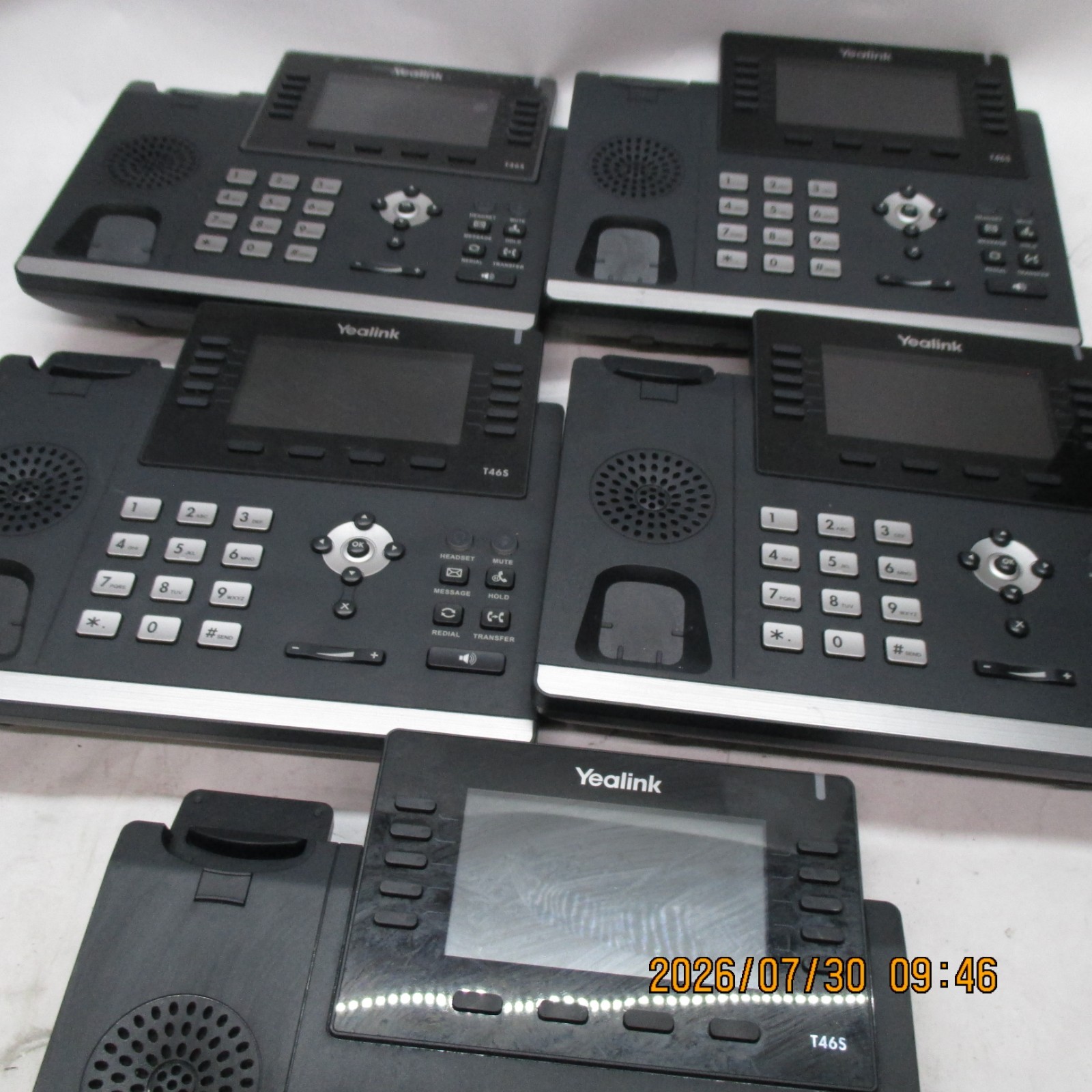 LOT-5 Yealink SIP-T46S ULTRA-ELEGANT GIGABIT IP DESK PHONE T5-D15