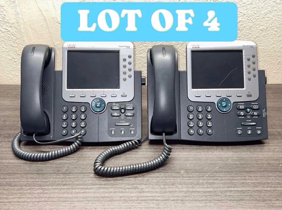 *LOT OF 4* CISCO CP-7975G VOIP IP OFFICE PHONES #D825
