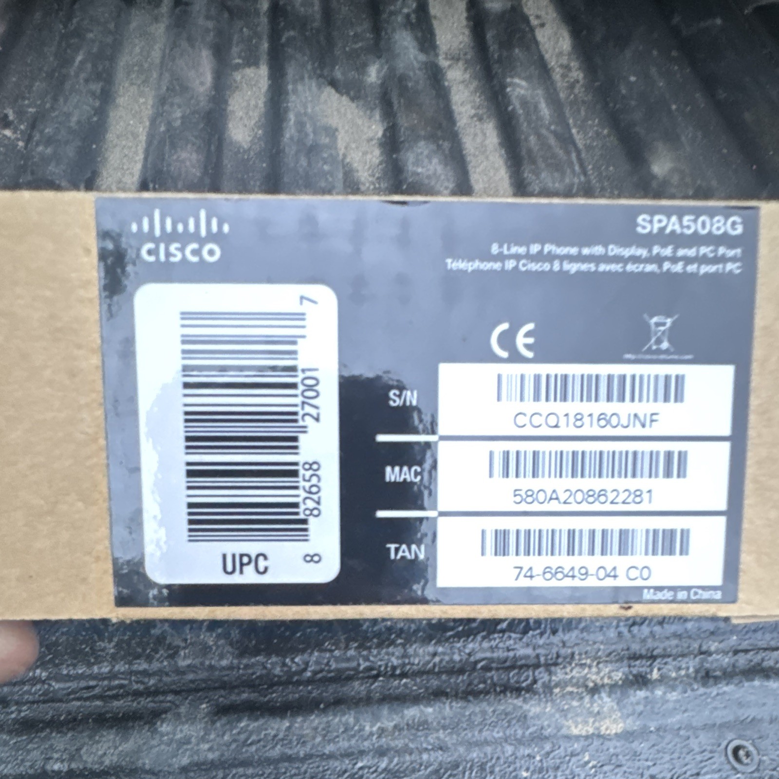Cisco SPA508G 8-Line IP Phone Black Display PoE Ethernet RJ-45