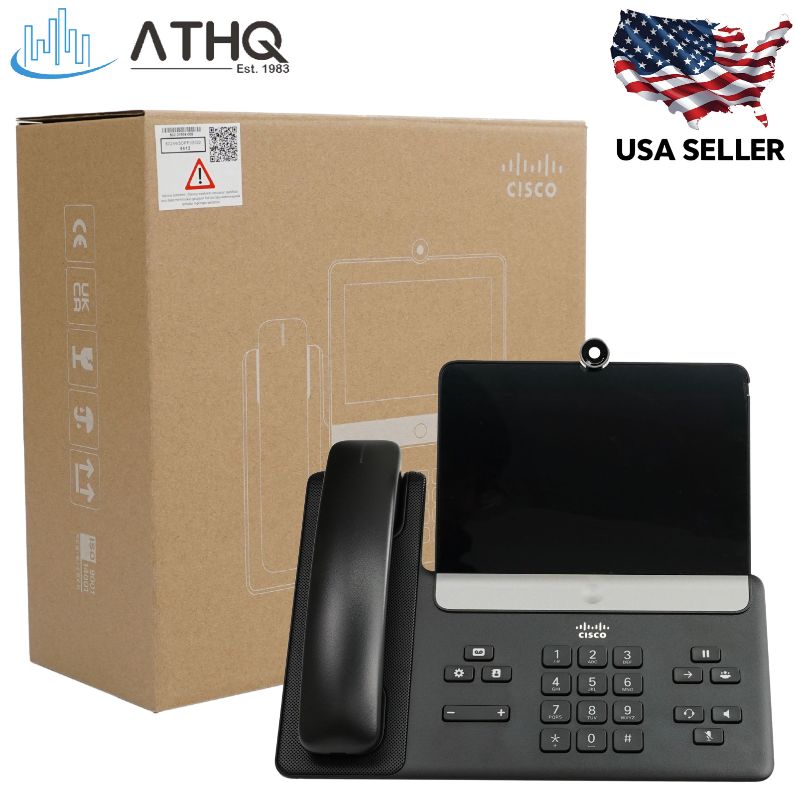 Cisco CP-8875-K9 VoIP IP Video Desk Phone 7” Touchscreen Wi-Fi Bluetooth 1080p