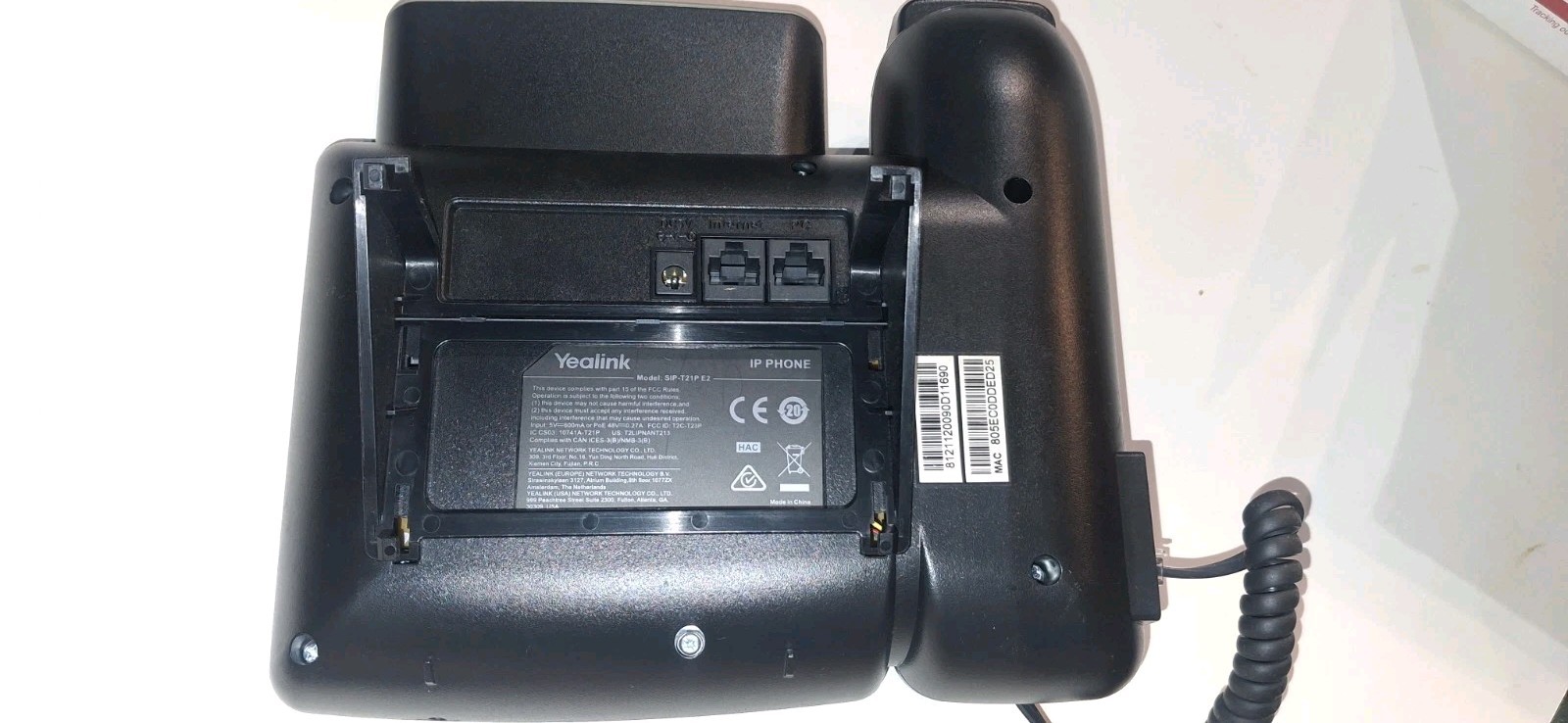 Yealink SIP-T21P E2 Dual-line Entry Level IP Phone w/ power supply for ooma