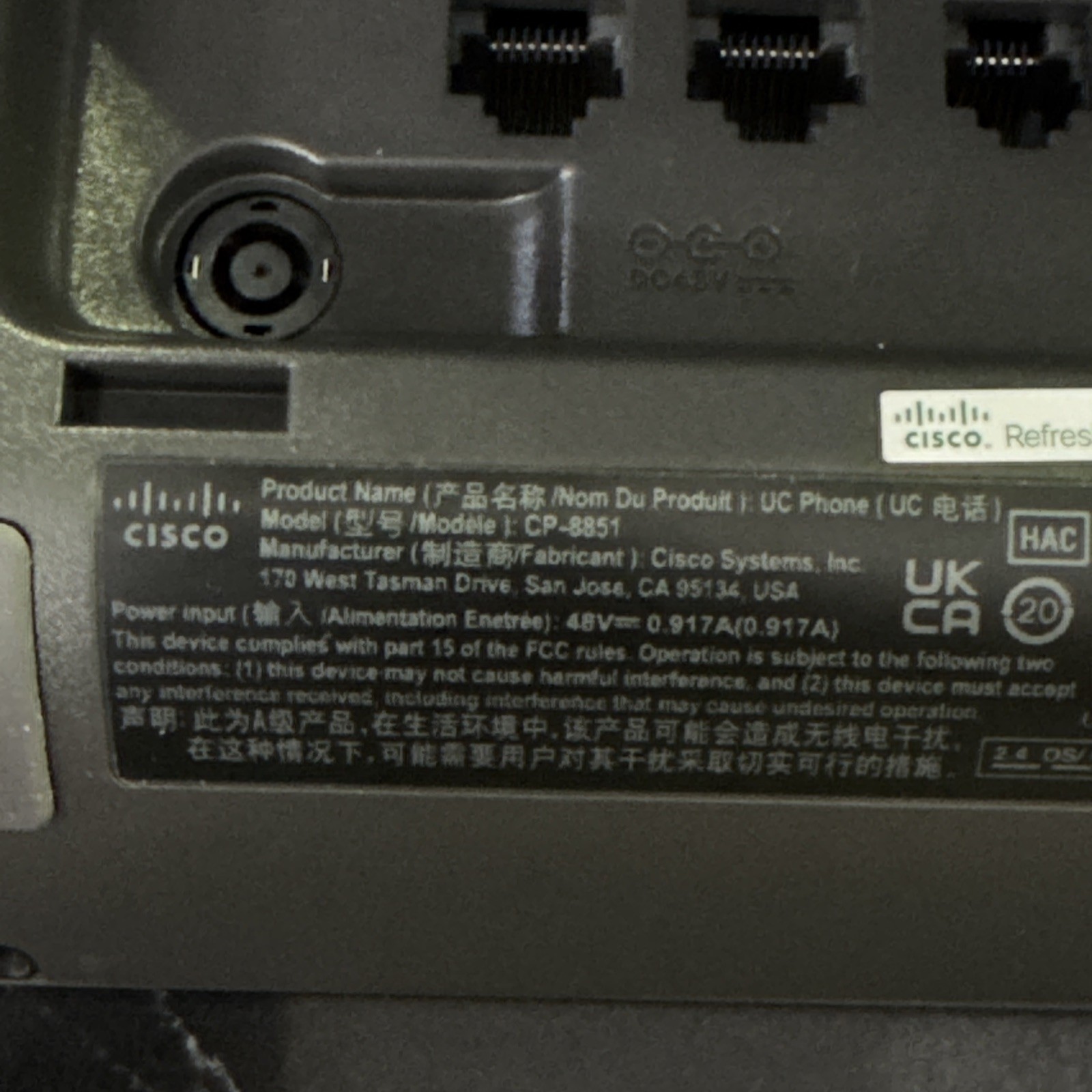 Cisco 8851 CP-8851-K9 IP Phone. Color Display VOIP IP Business Phone